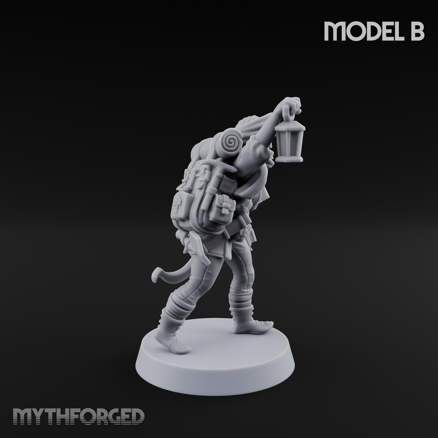 Torch And Map Bearing Tomb Raiders Miniature for Dungeons and Dragons, Pathfinder or other TTRPGs
