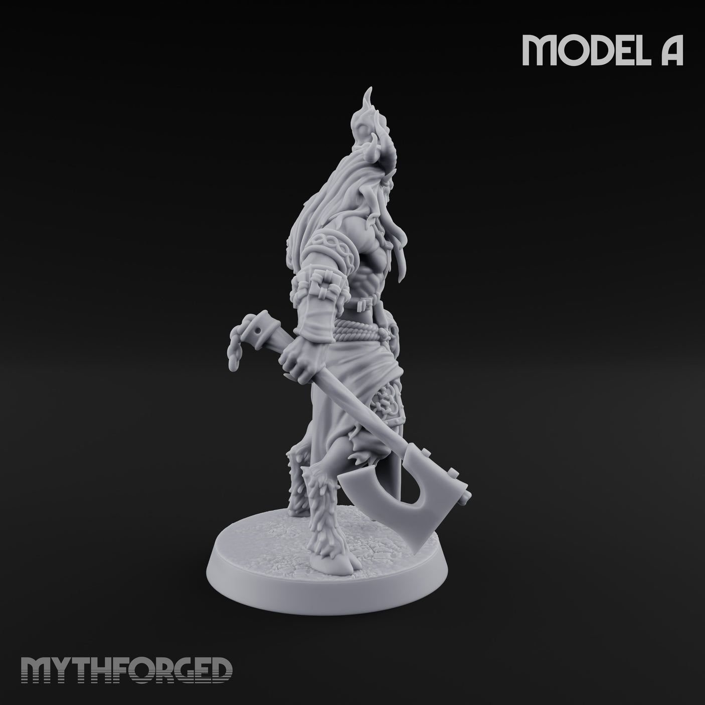 Torch Axe Bearing Saytr Barbarian Shaman A Miniature for Dungeons and Dragons, Pathfinder or other TTRPGs