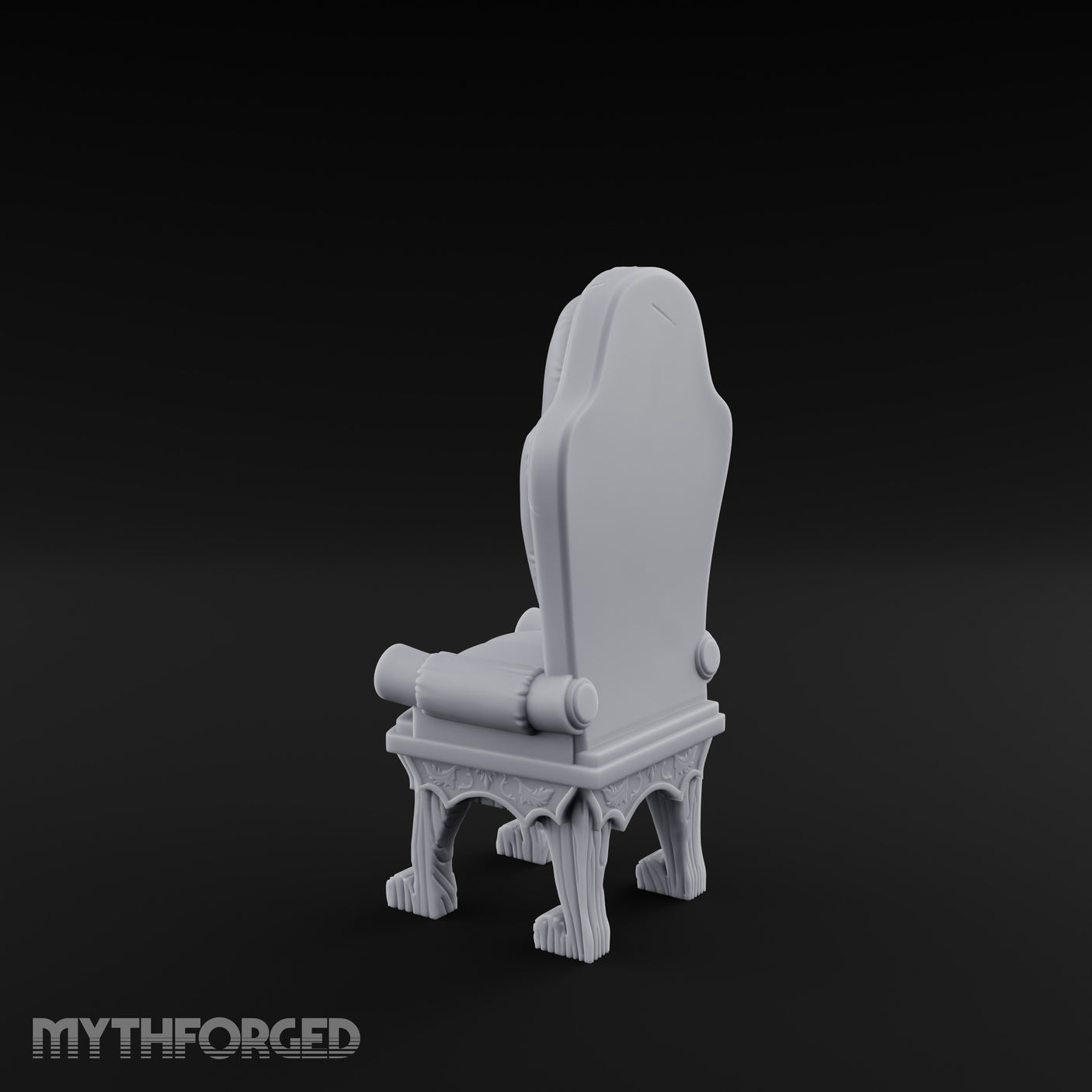 Torn-Cushion Gothic-Legged Noble Armchair Miniature for Dungeons and Dragons, Pathfinder or other TTRPGs