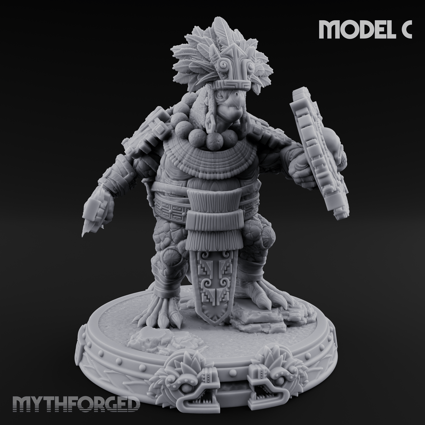 The Skull Shell Tribe C Miniature for Dungeons and Dragons, Pathfinder or other TTRPGs