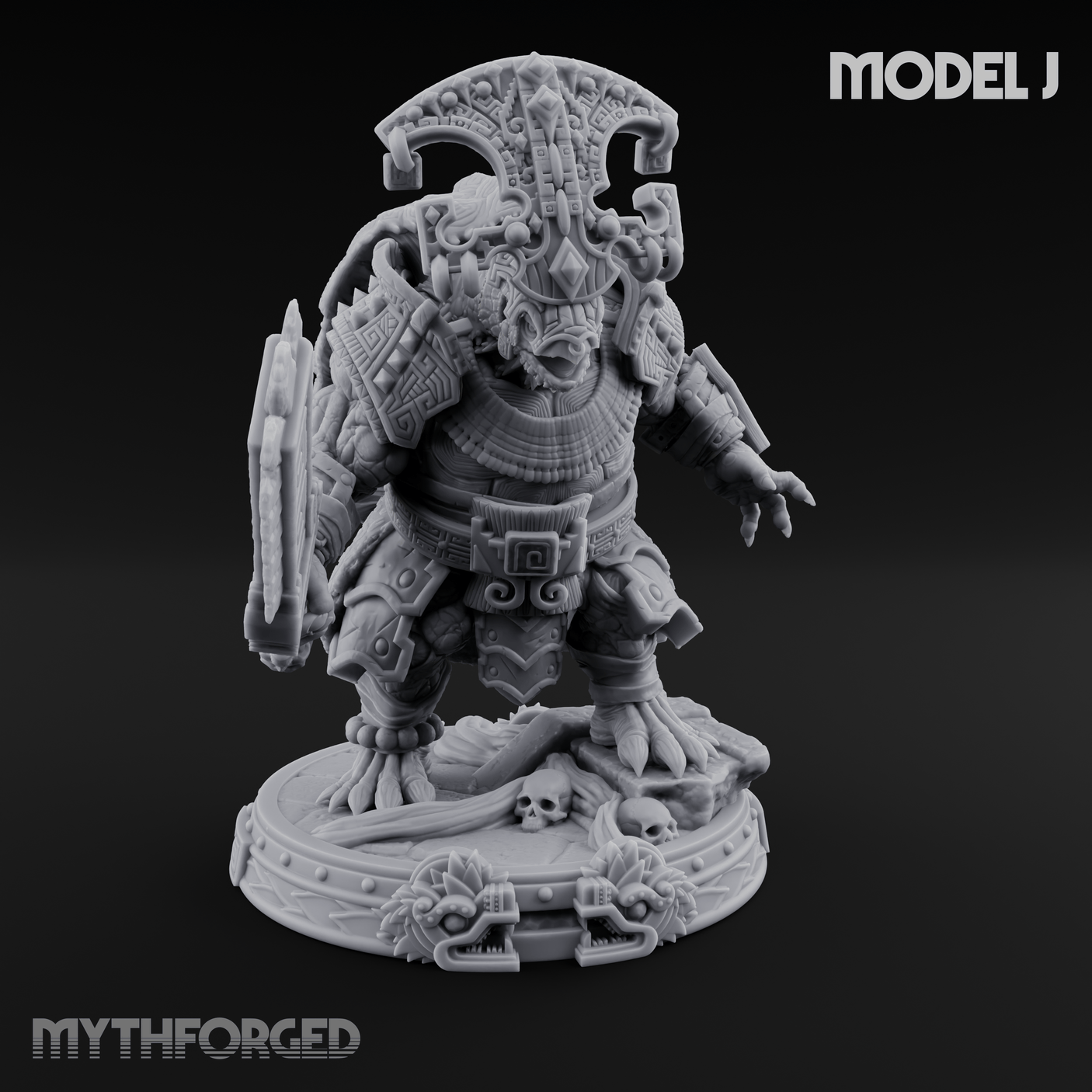 The Skull Shell Tribe Miniature for Dungeons and Dragons, Pathfinder or other TTRPGs