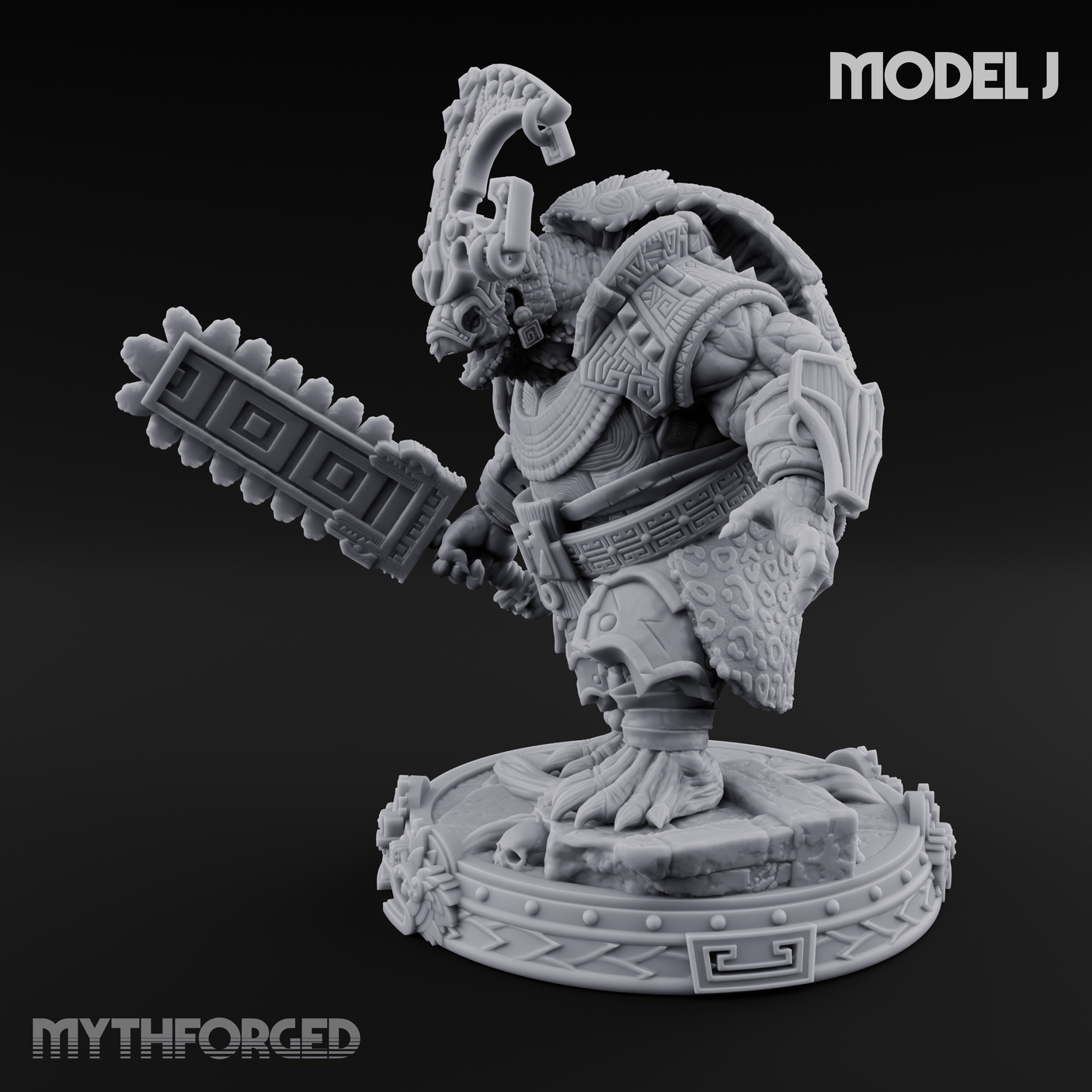 The Skull Shell Tribe J Miniature for Dungeons and Dragons, Pathfinder or other TTRPGs