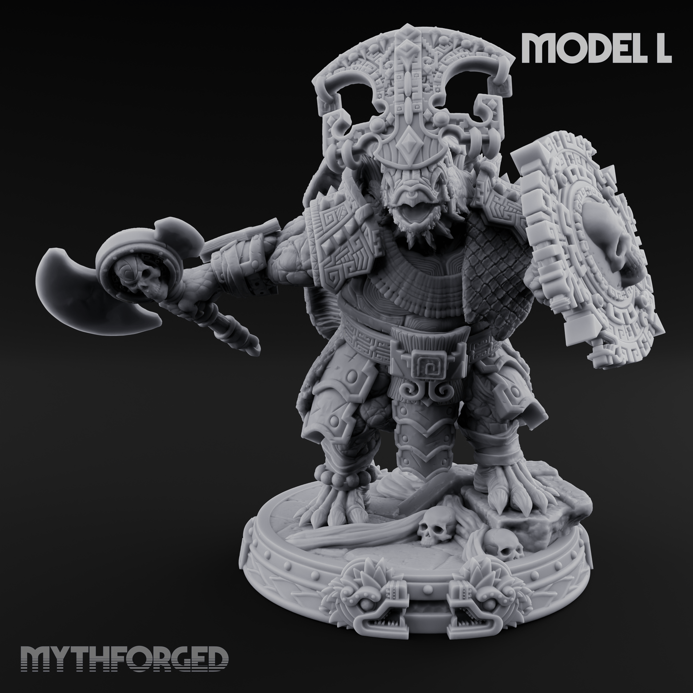 The Skull Shell Tribe Miniature for Dungeons and Dragons, Pathfinder or other TTRPGs