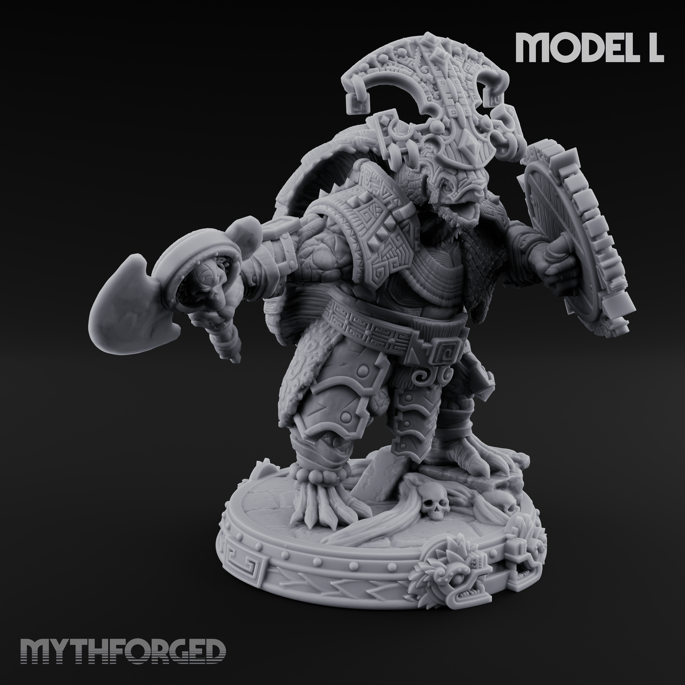 The Skull Shell Tribe Miniature for Dungeons and Dragons, Pathfinder or other TTRPGs