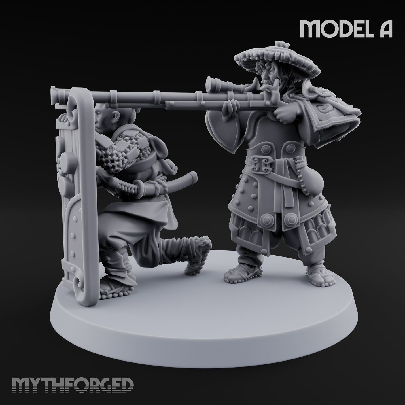 Tower Shield Lugging Ashigaru Shield Bearer A Miniature for Dungeons and Dragons, Pathfinder or other TTRPGs