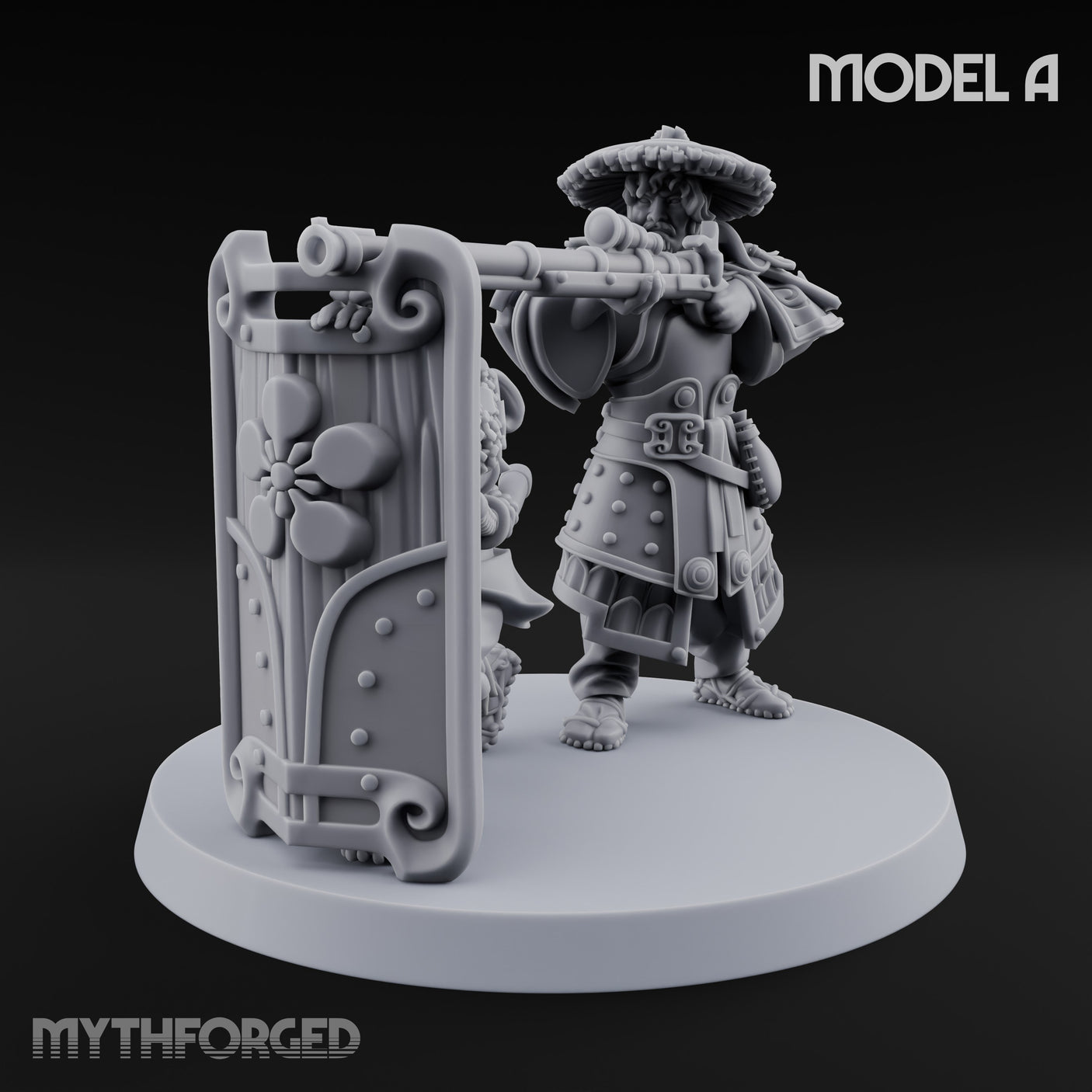Tower Shield Lugging Ashigaru Shield Bearer A Miniature for Dungeons and Dragons, Pathfinder or other TTRPGs