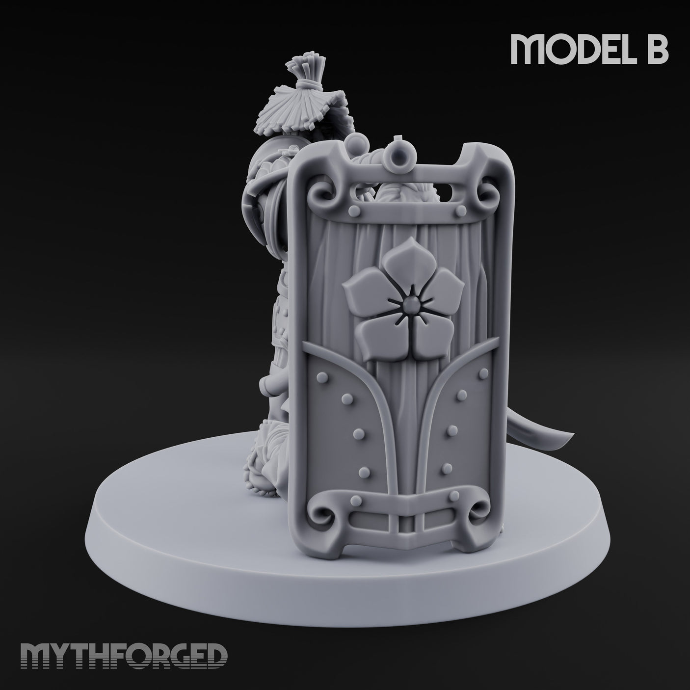 Tower Shield Lugging Ashigaru Shield Bearer B Miniature for Dungeons and Dragons, Pathfinder or other TTRPGs
