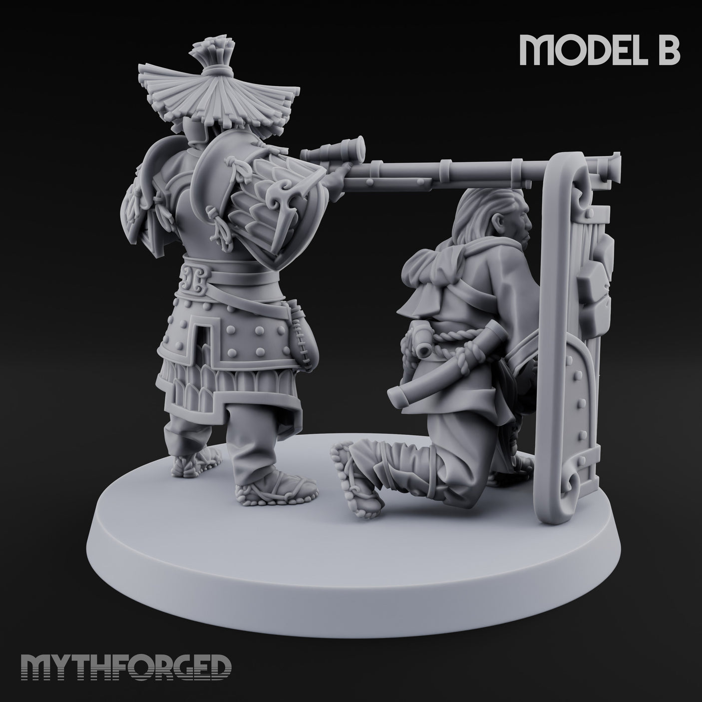 Tower Shield Lugging Ashigaru Shield Bearer B Miniature for Dungeons and Dragons, Pathfinder or other TTRPGs
