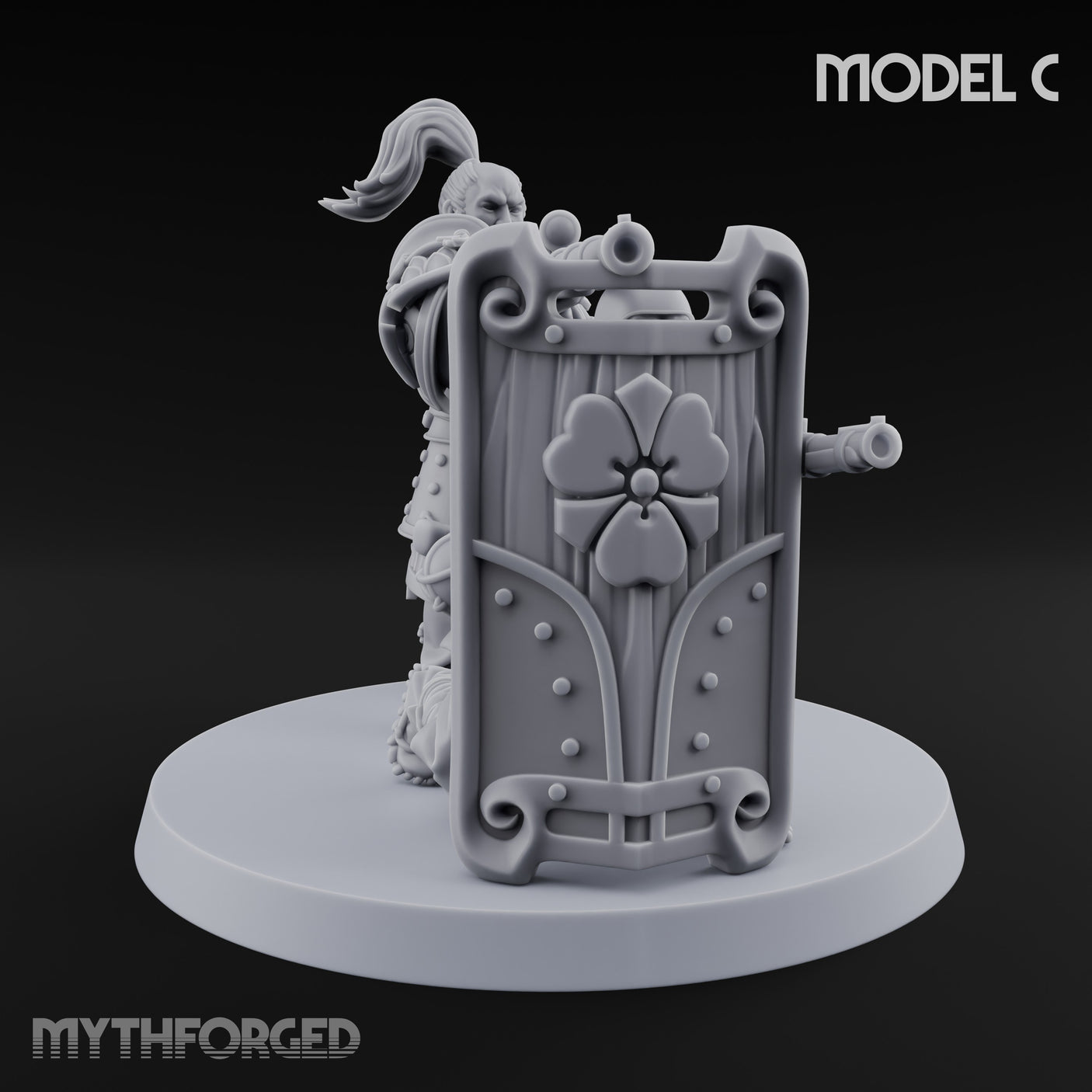 Tower Shield Lugging Ashigaru Shield Bearer C Miniature for Dungeons and Dragons, Pathfinder or other TTRPGs