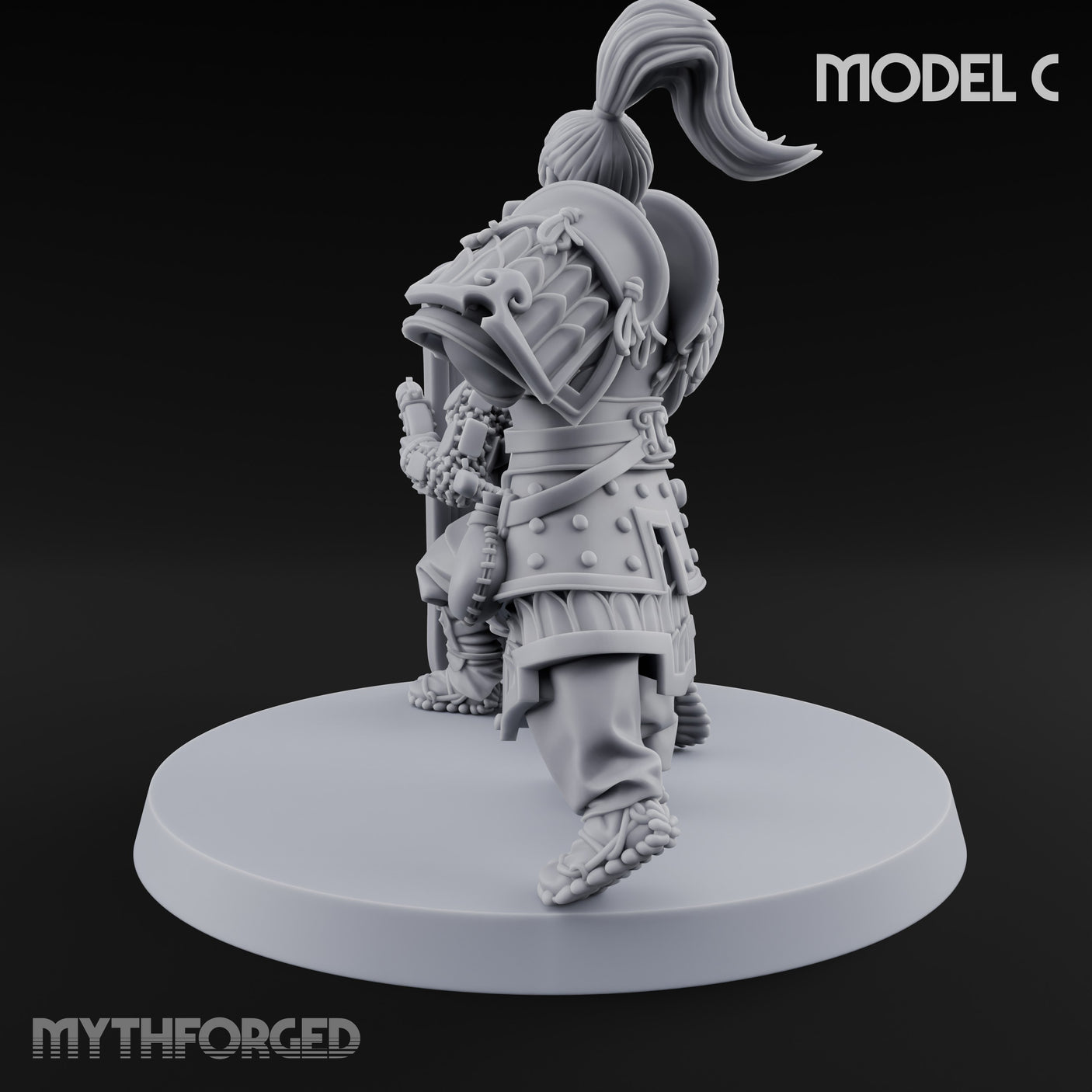 Tower Shield Lugging Ashigaru Shield Bearer C Miniature for Dungeons and Dragons, Pathfinder or other TTRPGs