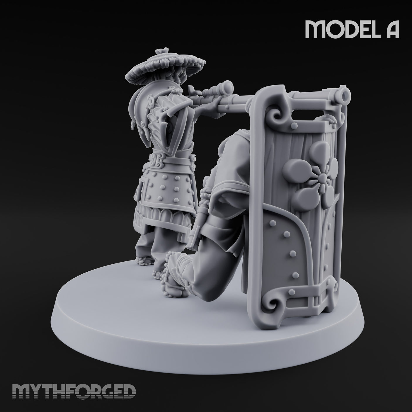 Tower Shield Lugging Ashigaru Shield Bearers Miniature for Dungeons and Dragons, Pathfinder or other TTRPGs