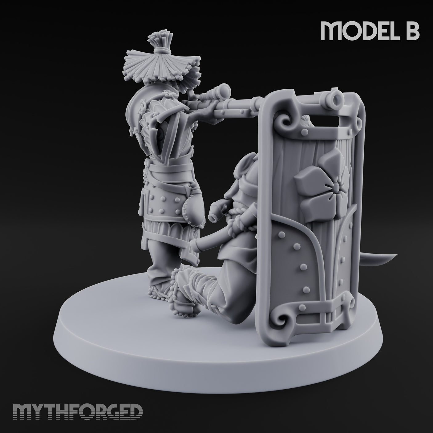 Tower Shield Lugging Ashigaru Shield Bearers Miniature for Dungeons and Dragons, Pathfinder or other TTRPGs