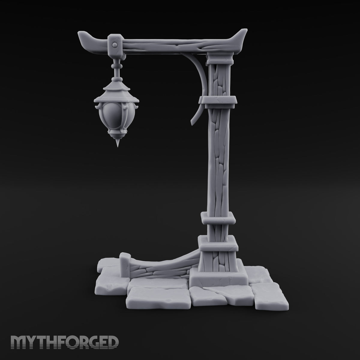 Hay Cart Left Mid-Lane Wooden Town Street Scenery C