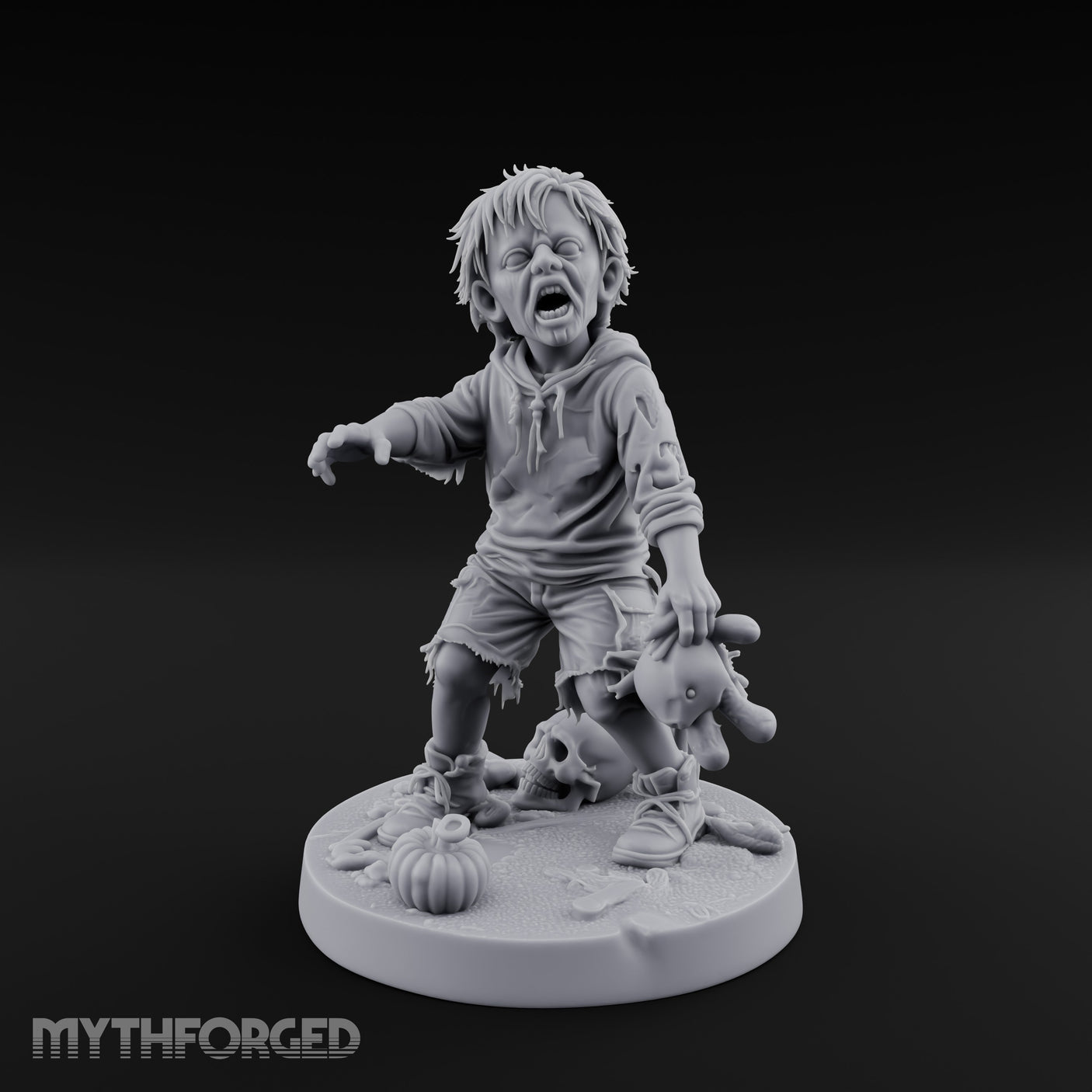 Toy Clutching Wailing Zombie Child Miniature for Dungeons and Dragons, Pathfinder or other TTRPGs