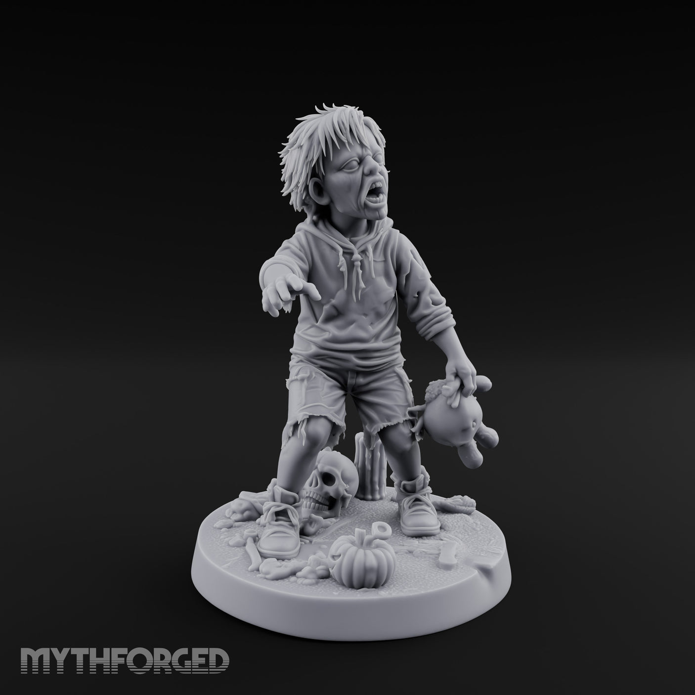 Toy Clutching Wailing Zombie Child Miniature for Dungeons and Dragons, Pathfinder or other TTRPGs