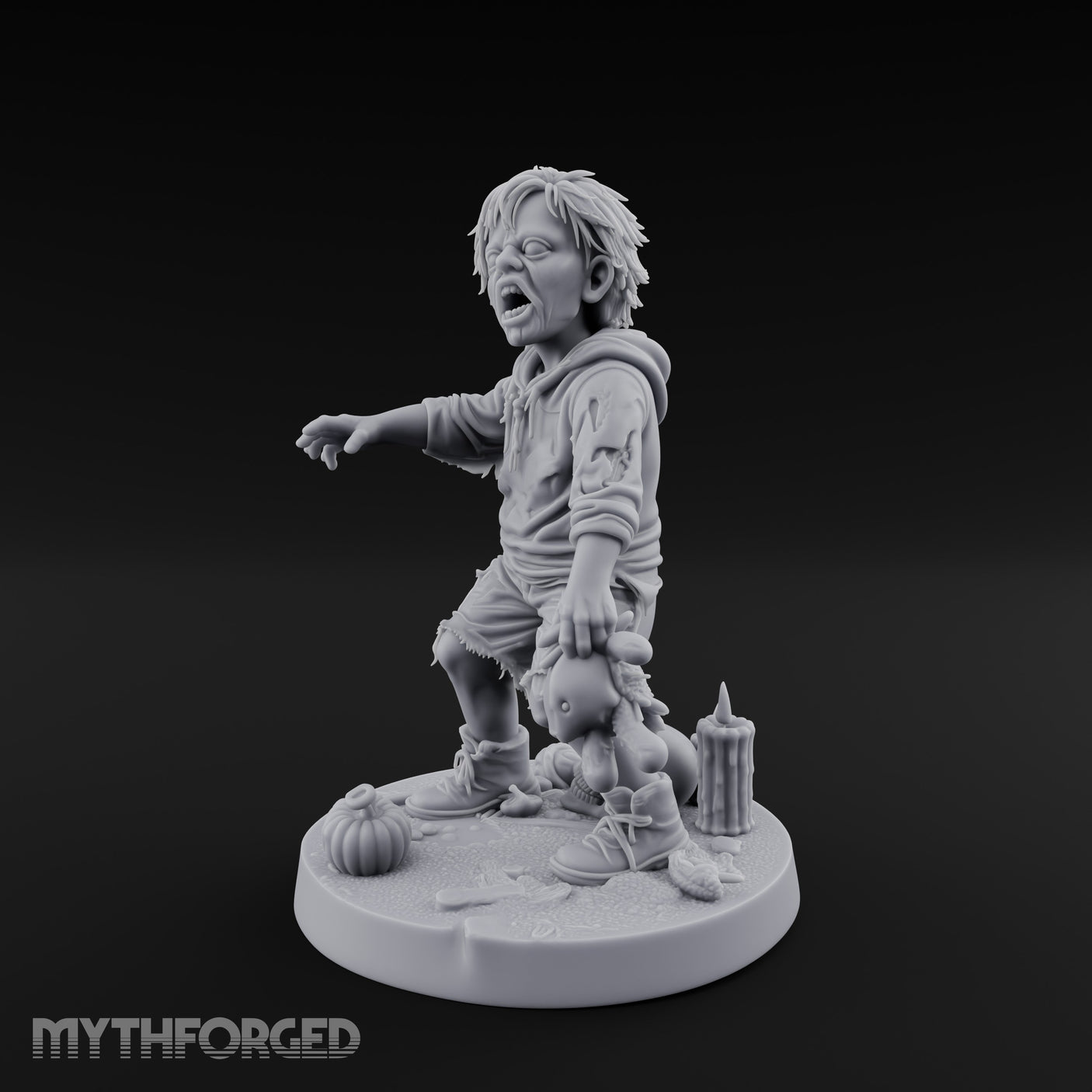 Toy Clutching Wailing Zombie Child Miniature for Dungeons and Dragons, Pathfinder or other TTRPGs
