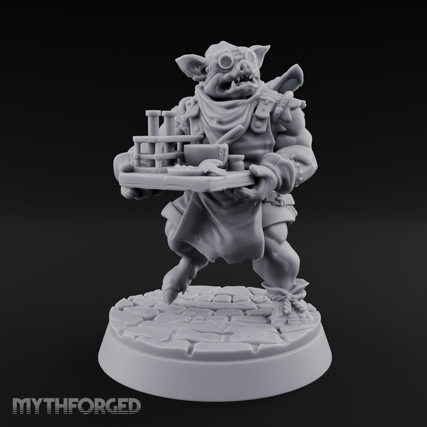Tray Toting Goblin Alchemist Miniature for Dungeons and Dragons, Pathfinder or other TTRPGs