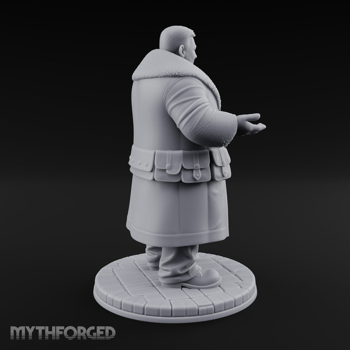 Treasure Chest Peddling Human Merchant Miniature for Dungeons and Dragons, Pathfinder or other TTRPGs