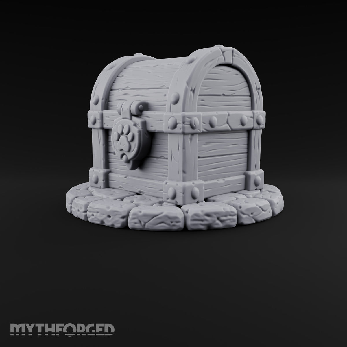 Keep Your Paws Off Paw-Locked Wooden Treasure Chest