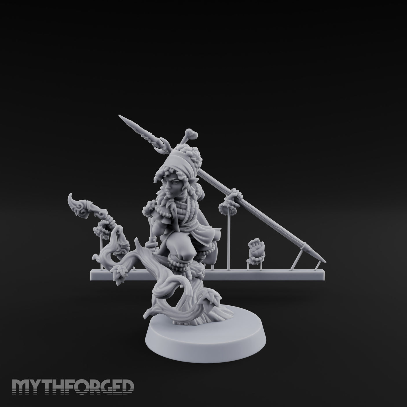 Tree Perching Halfling Ranger Miniature for Dungeons and Dragons, Pathfinder or other TTRPGs