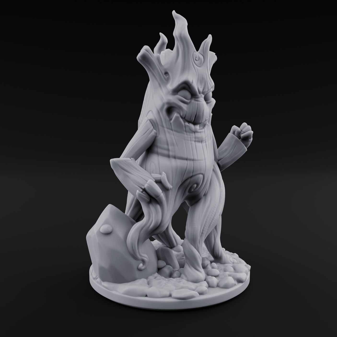 Grinning Wide Treant Sapling A Miniature for Dungeons and Dragons, Pathfinder or other TTRPGs