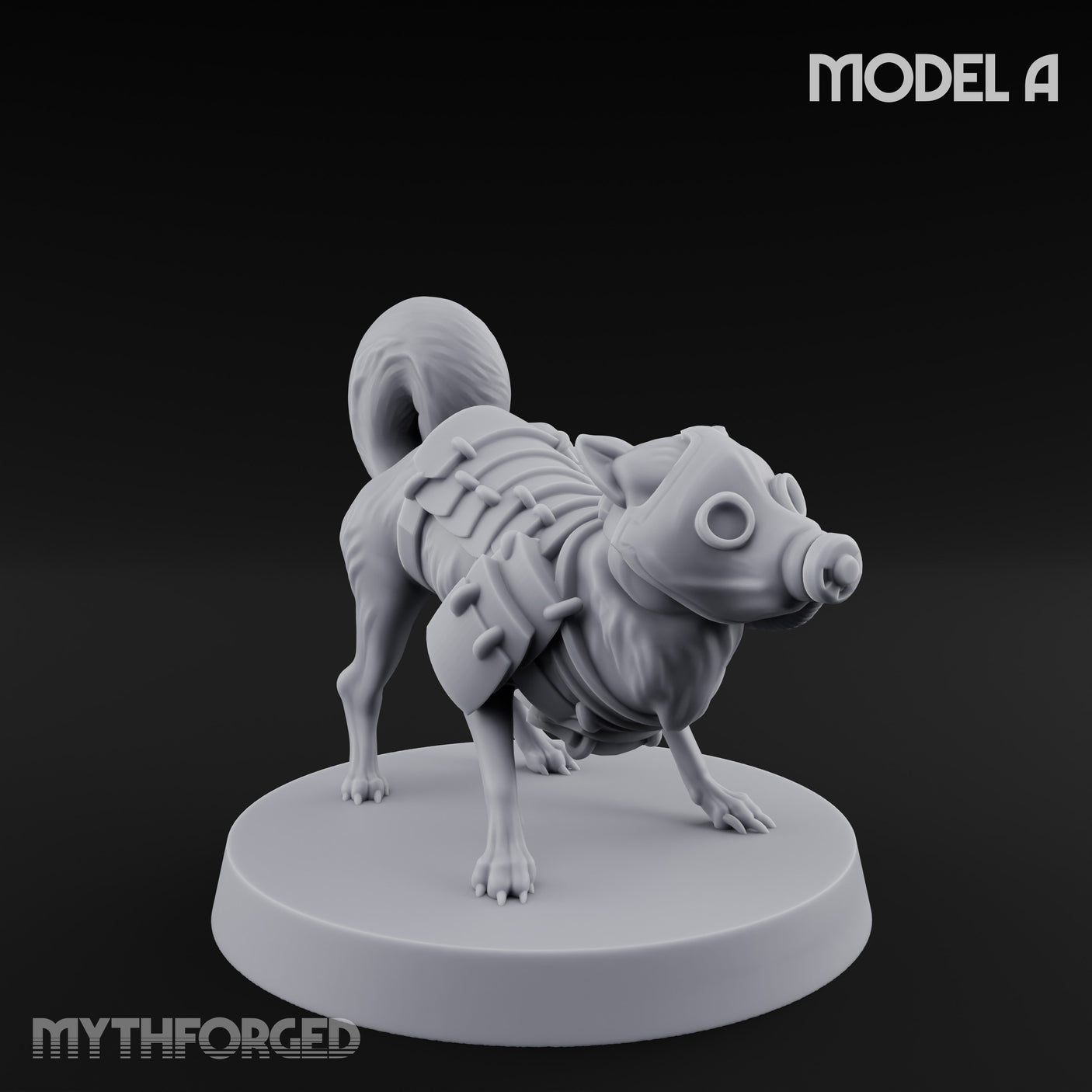 Trench Combat Dog A Miniature for Dungeons and Dragons, Pathfinder or other TTRPGs