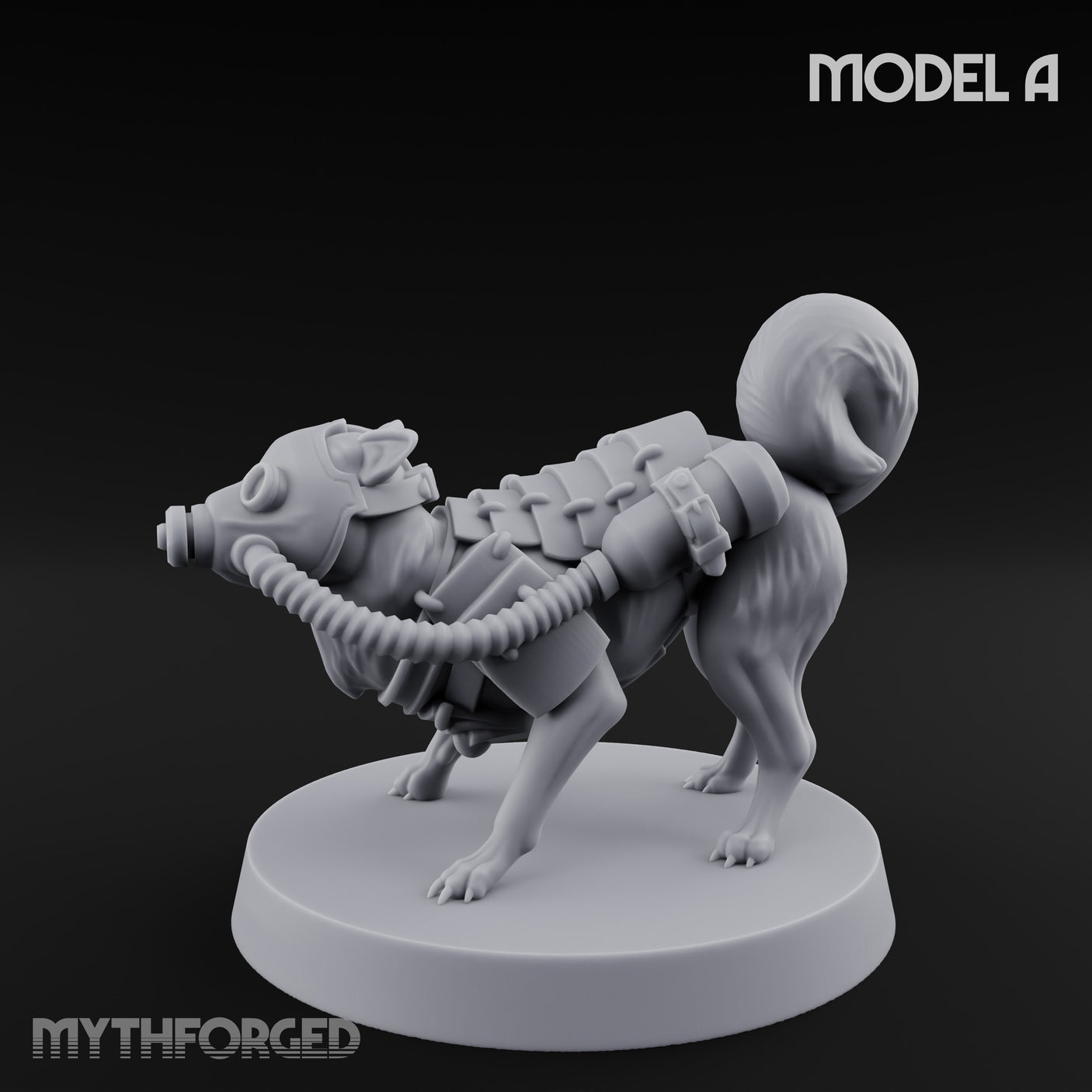 Trench Combat Dog A Miniature for Dungeons and Dragons, Pathfinder or other TTRPGs