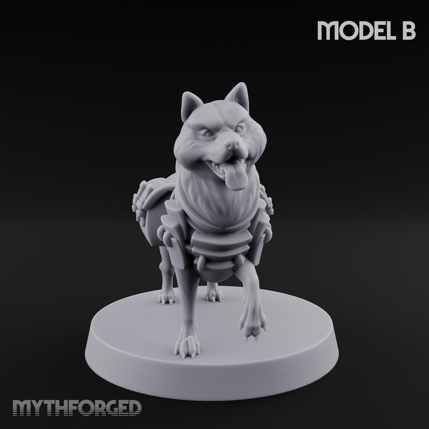 Trench Combat Dog B Miniature for Dungeons and Dragons, Pathfinder or other TTRPGs