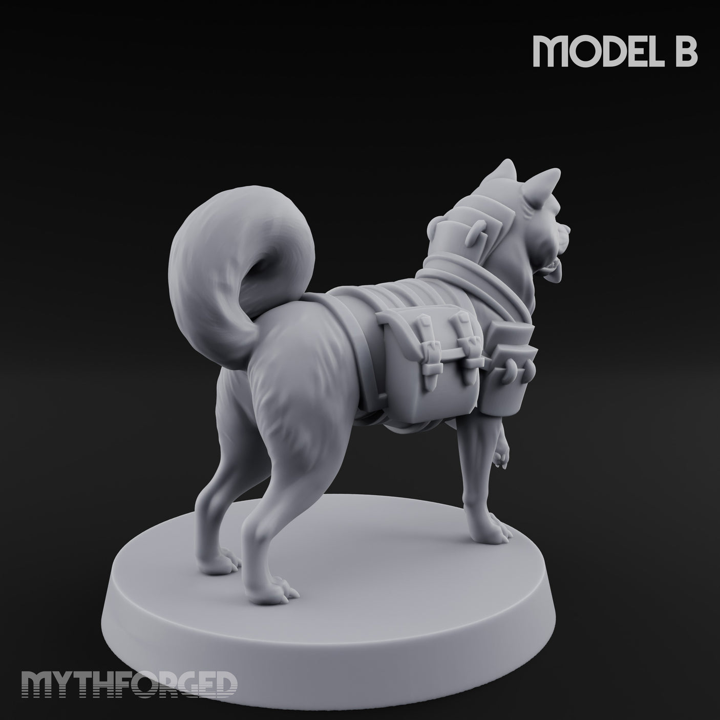 Trench Combat Dog B Miniature for Dungeons and Dragons, Pathfinder or other TTRPGs