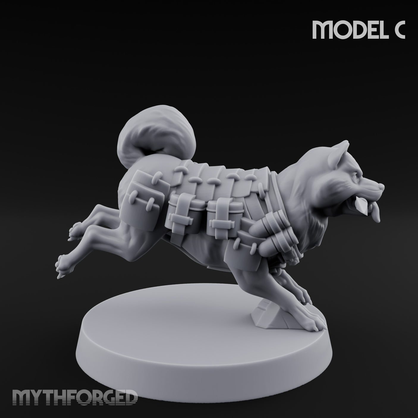 Trench Combat Dog C Miniature for Dungeons and Dragons, Pathfinder or other TTRPGs