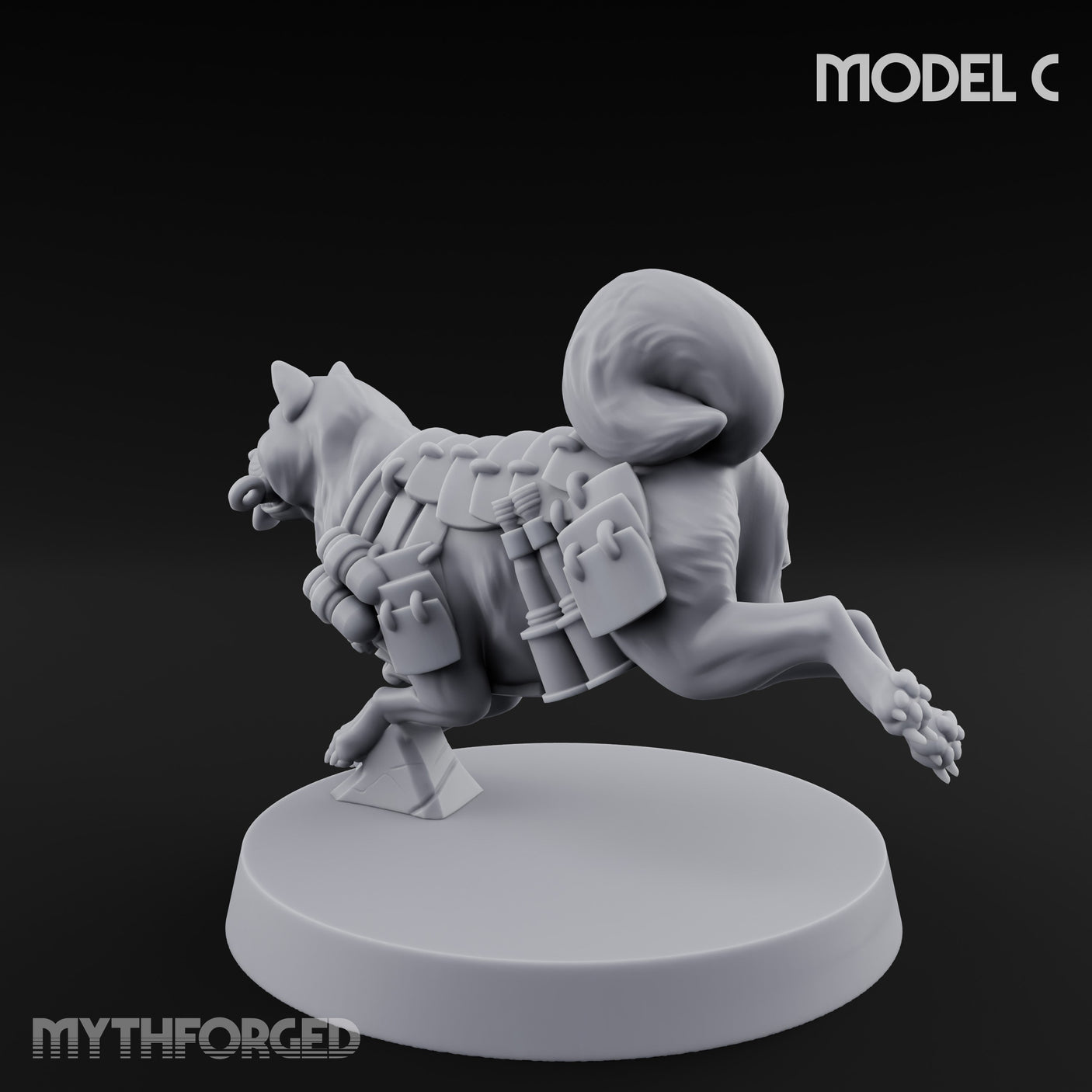 Trench Combat Dog C Miniature for Dungeons and Dragons, Pathfinder or other TTRPGs