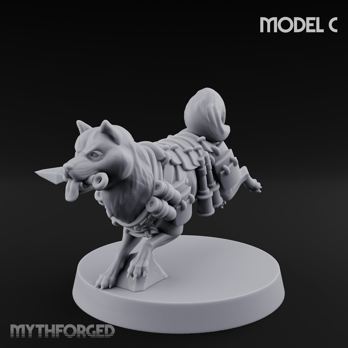 Trench Combat Dog C Miniature for Dungeons and Dragons, Pathfinder or other TTRPGs