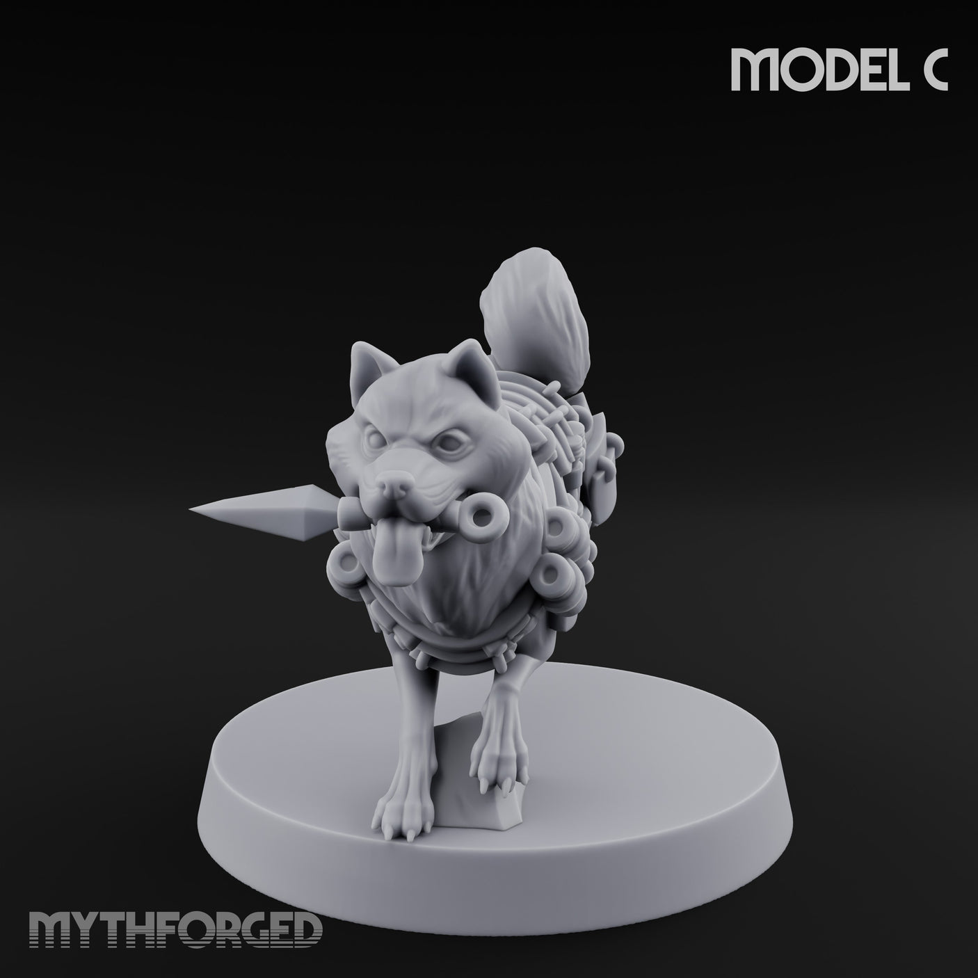 Trench Combat Dog C Miniature for Dungeons and Dragons, Pathfinder or other TTRPGs