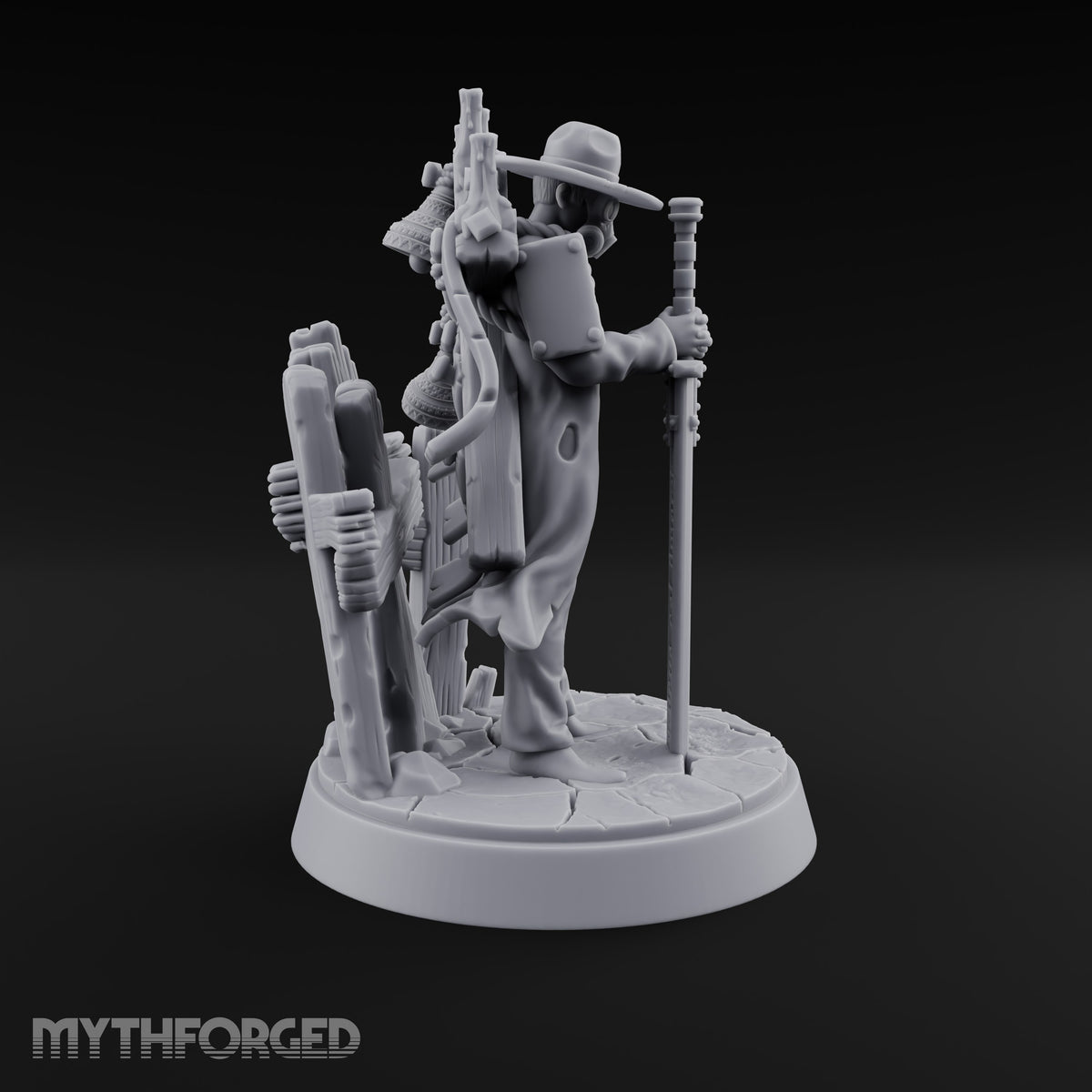 Sword as Sermon Human Trench Preacher Miniature for Dungeons and Dragons, Pathfinder or other TTRPGs