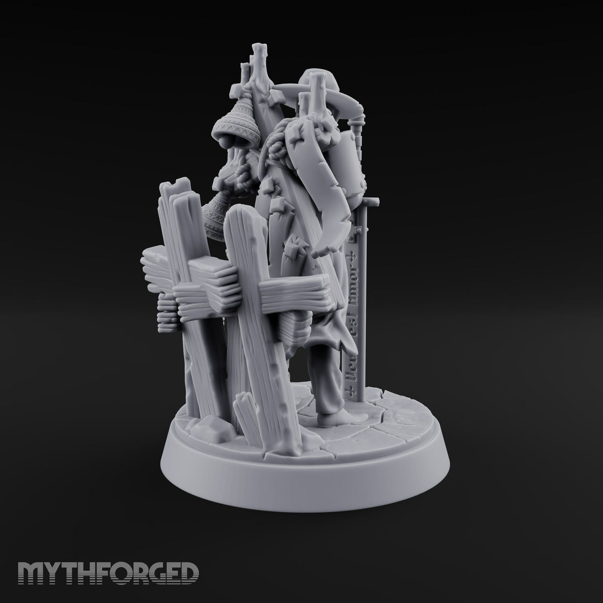 Sword as Sermon Human Trench Preacher Miniature for Dungeons and Dragons, Pathfinder or other TTRPGs