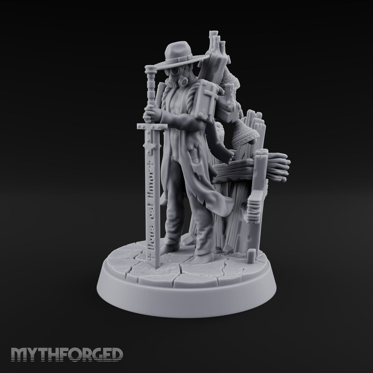 Sword as Sermon Human Trench Preacher Miniature for Dungeons and Dragons, Pathfinder or other TTRPGs