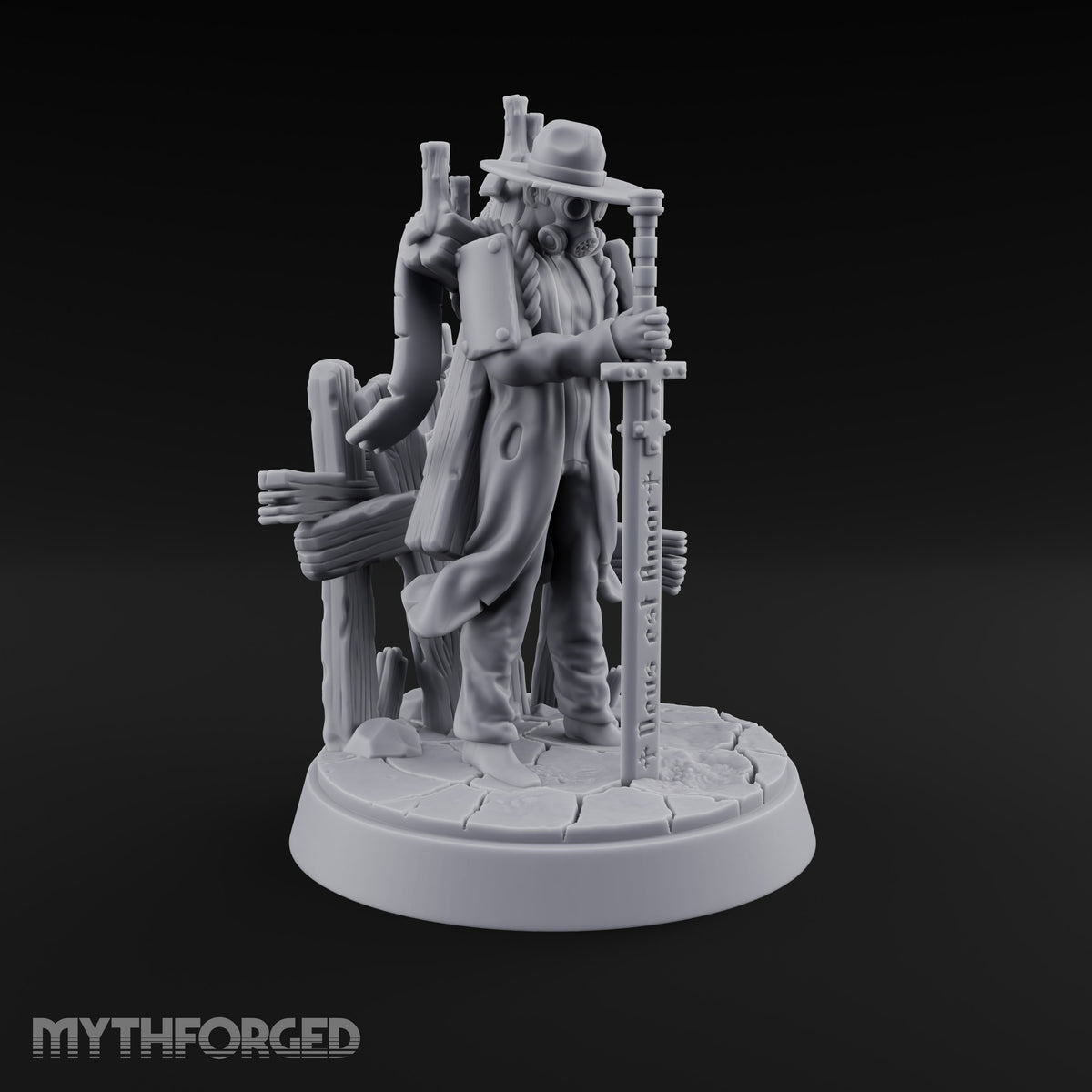 Sword as Sermon Human Trench Preacher Miniature for Dungeons and Dragons, Pathfinder or other TTRPGs