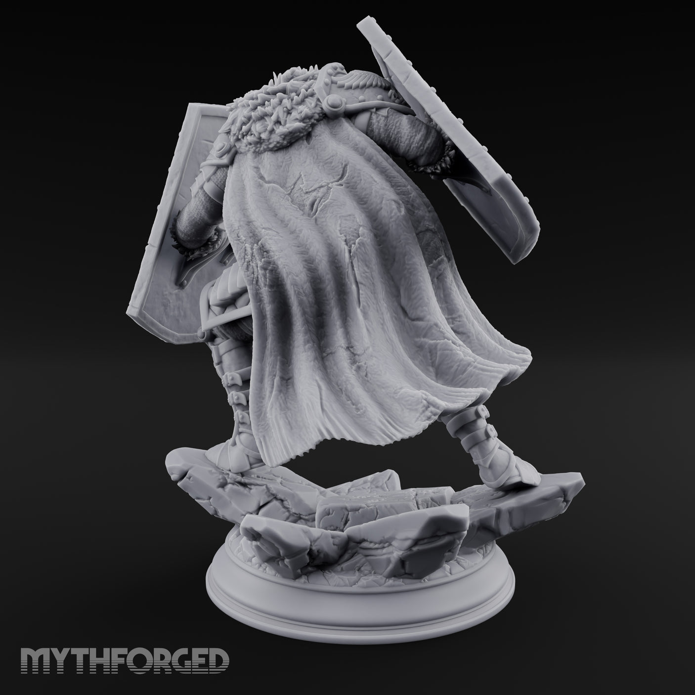 Double Shielded Orc Gladiator Miniature for Dungeons and Dragons, Pathfinder or other TTRPGs
