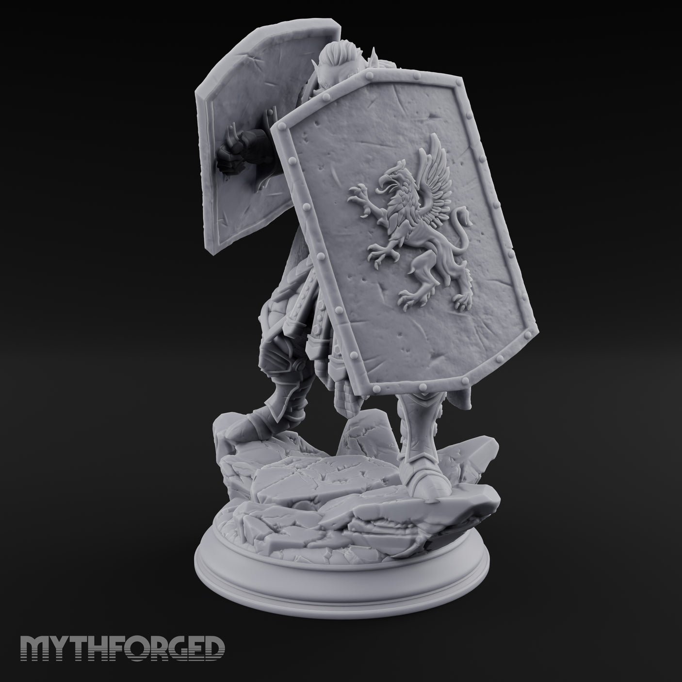 Double Shielded Orc Gladiator Miniature for Dungeons and Dragons, Pathfinder or other TTRPGs