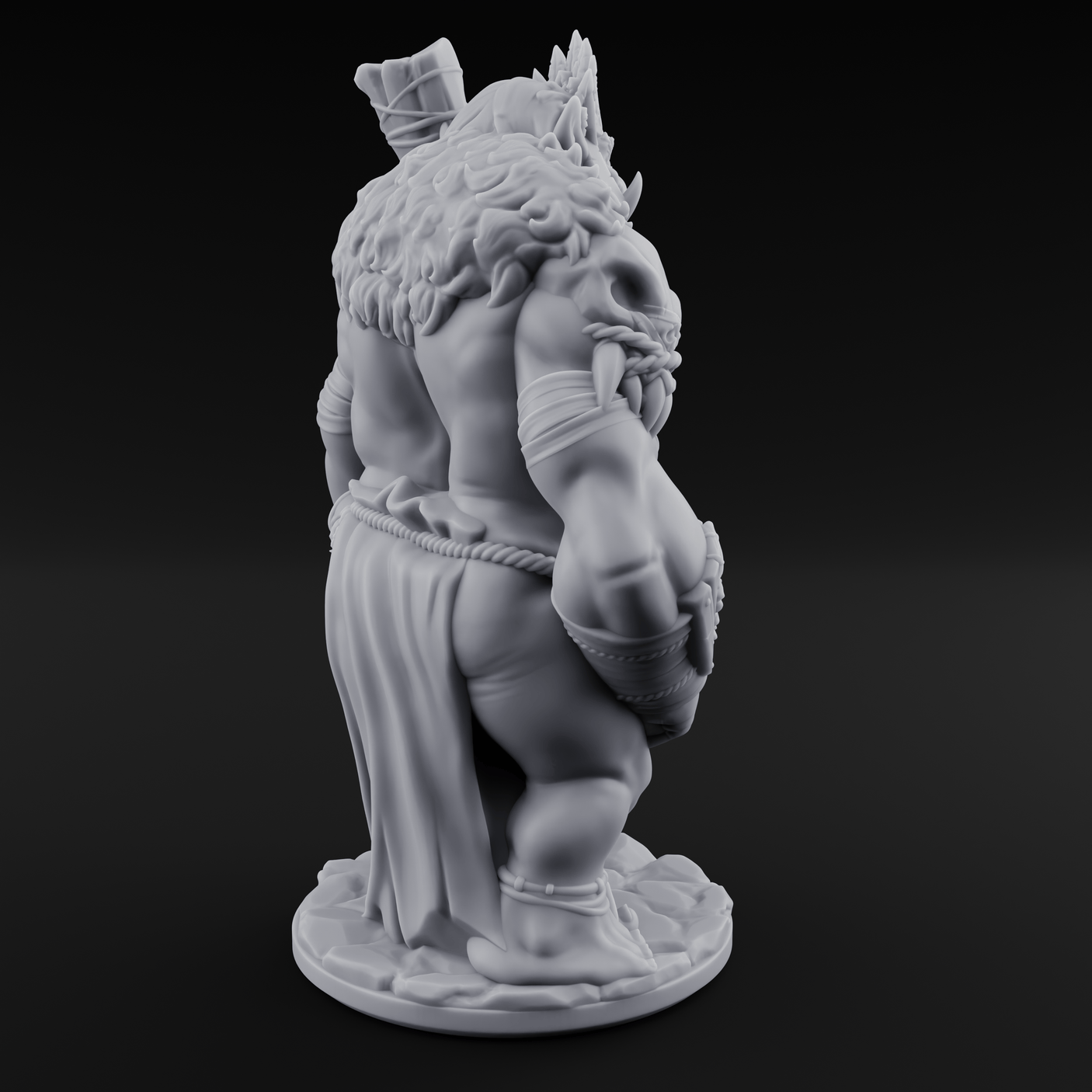 Belly Out Bossing Troll Tribe Chief Miniature for Dungeons and Dragons, Pathfinder or other TTRPGs
