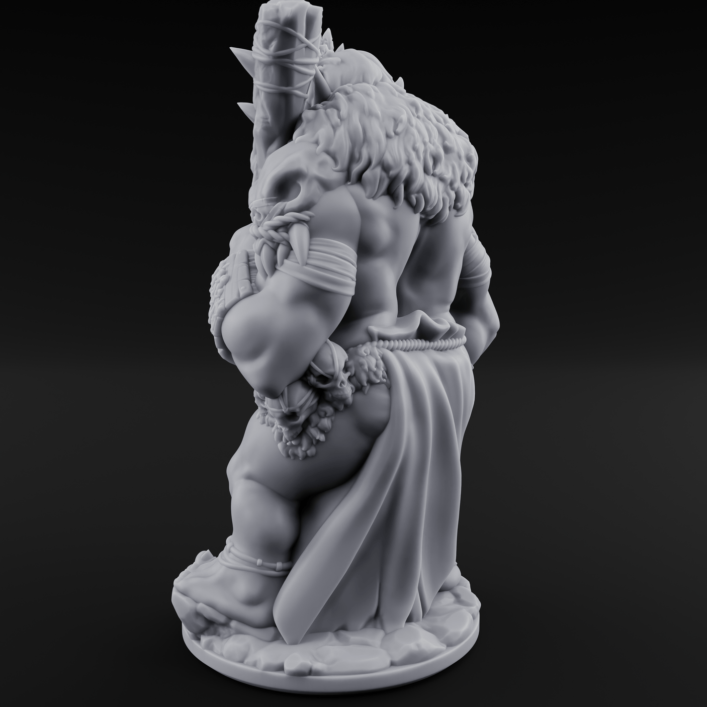 Belly Out Bossing Troll Tribe Chief Miniature for Dungeons and Dragons, Pathfinder or other TTRPGs