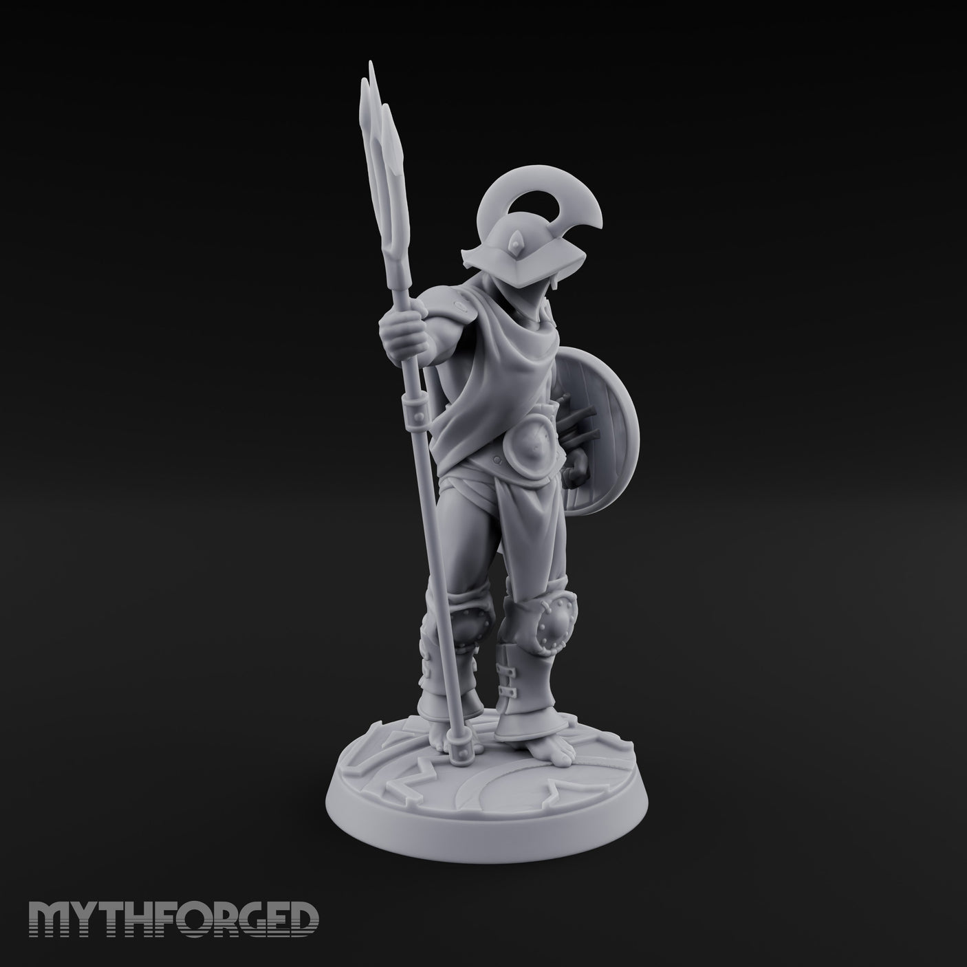 Trident Shield Clashing Human Gladiator Model A Miniature for Dungeons and Dragons, Pathfinder or other TTRPGs