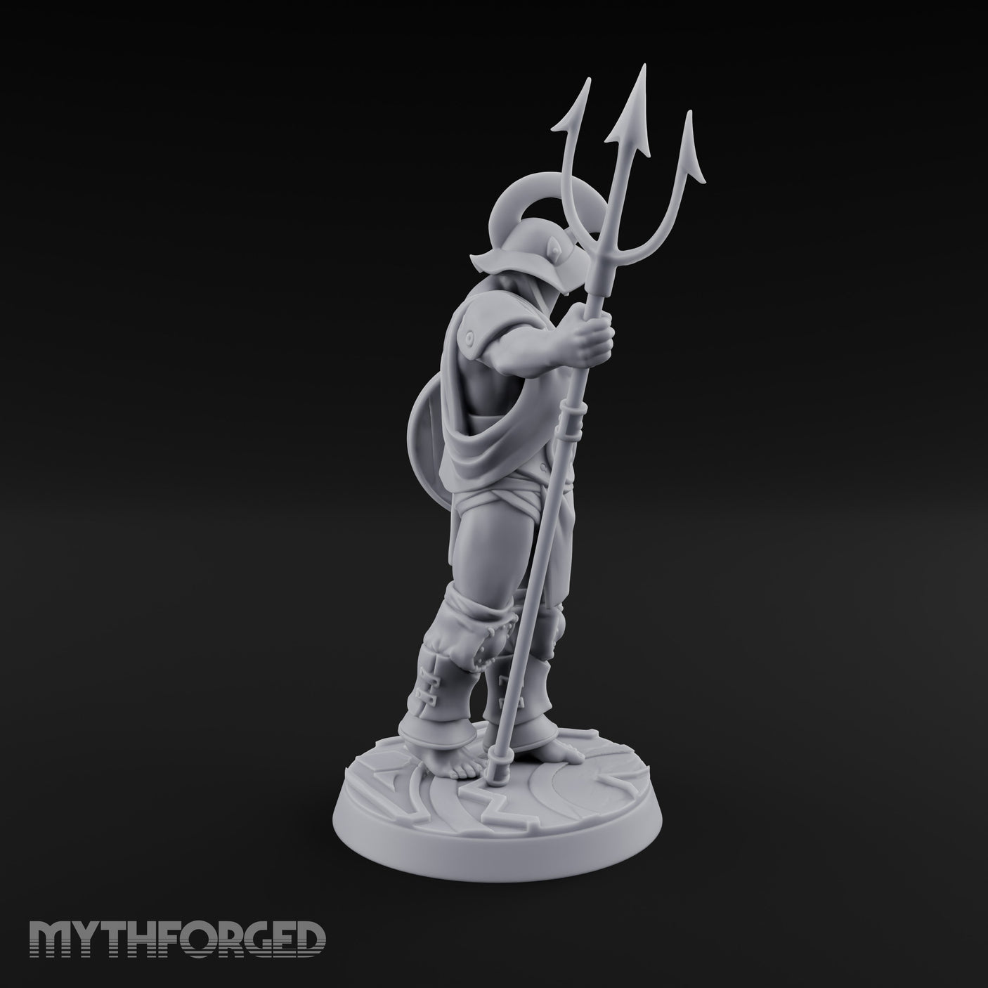 Trident Shield Clashing Human Gladiators Miniature for Dungeons and Dragons, Pathfinder or other TTRPGs
