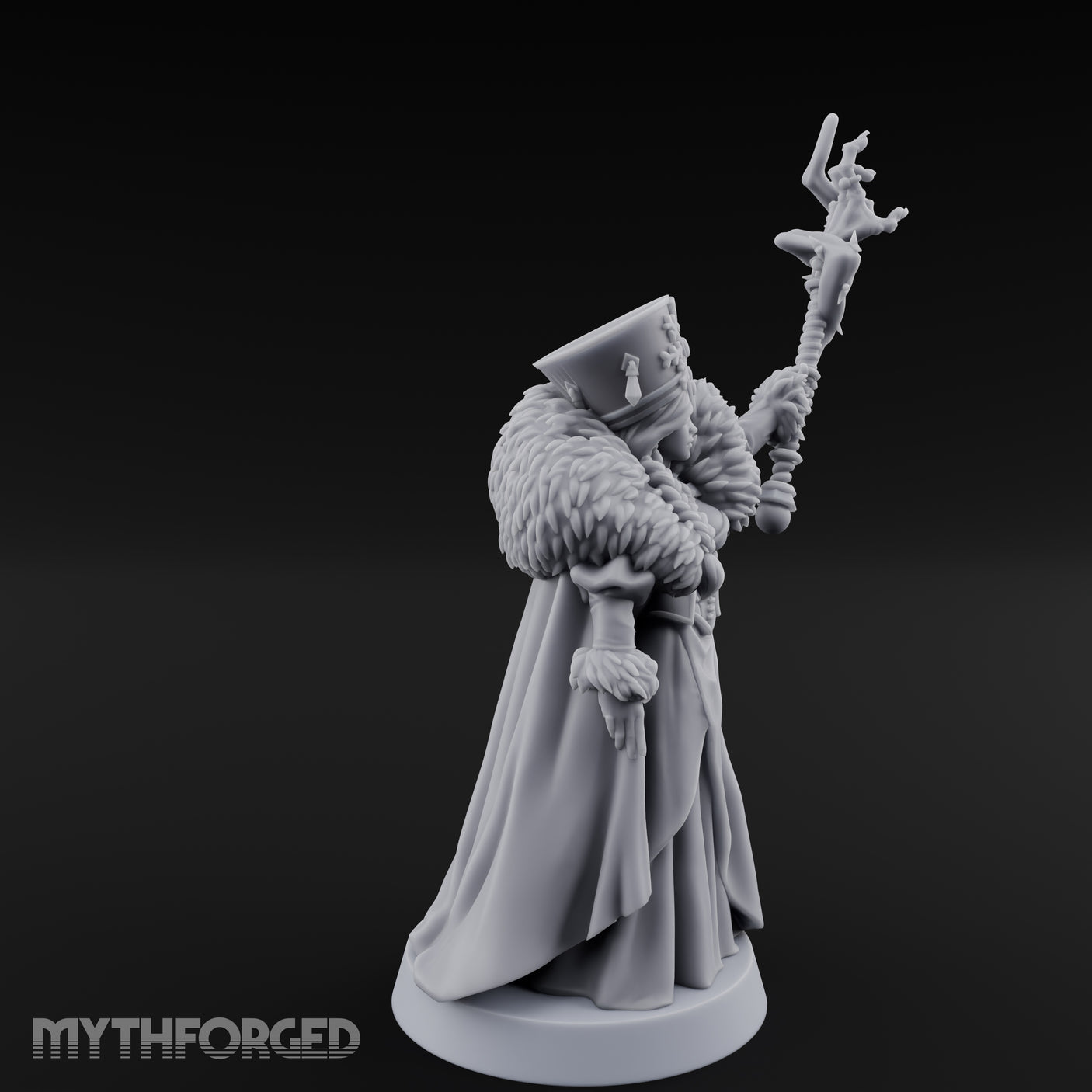 Frost Conjuring Winter Tsarina Miniature for Dungeons and Dragons, Pathfinder or other TTRPGs