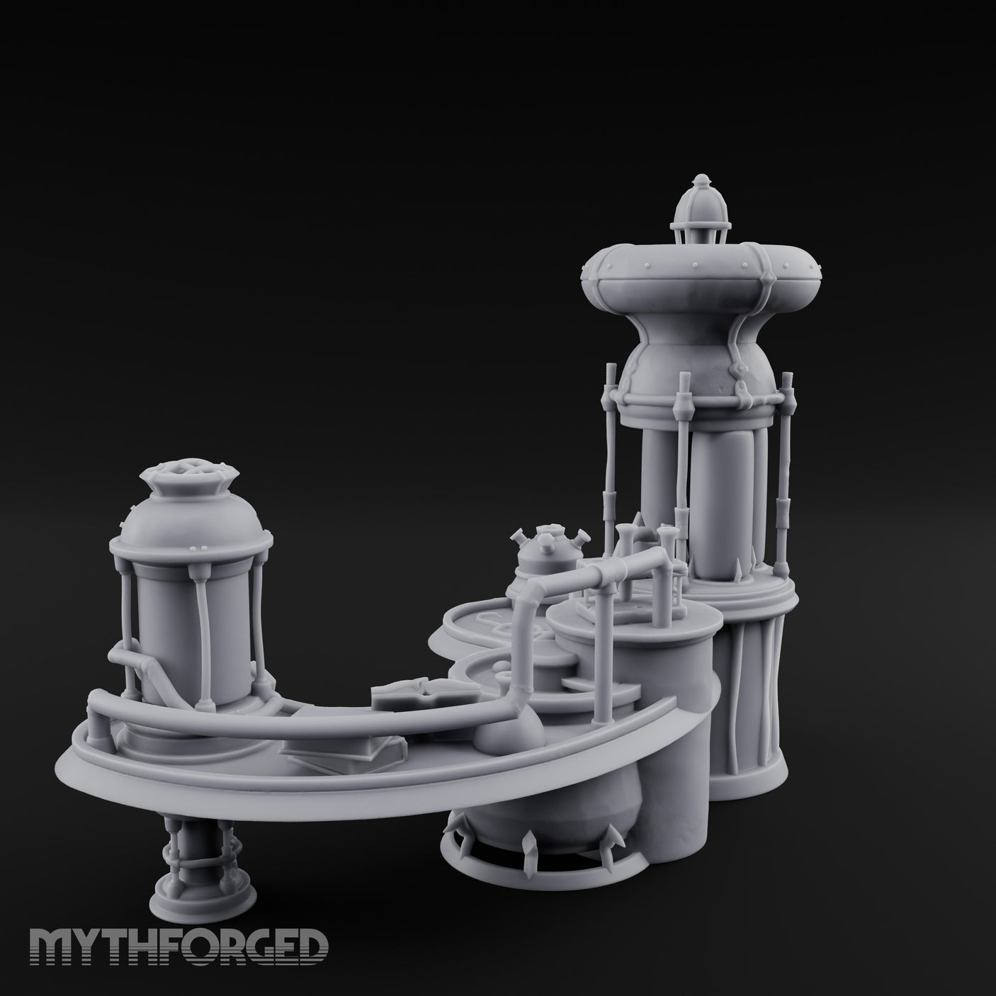 Tube-Connected Pressure-Domed Alchemist Workshop Console Miniature for Dungeons and Dragons, Pathfinder or other TTRPGs