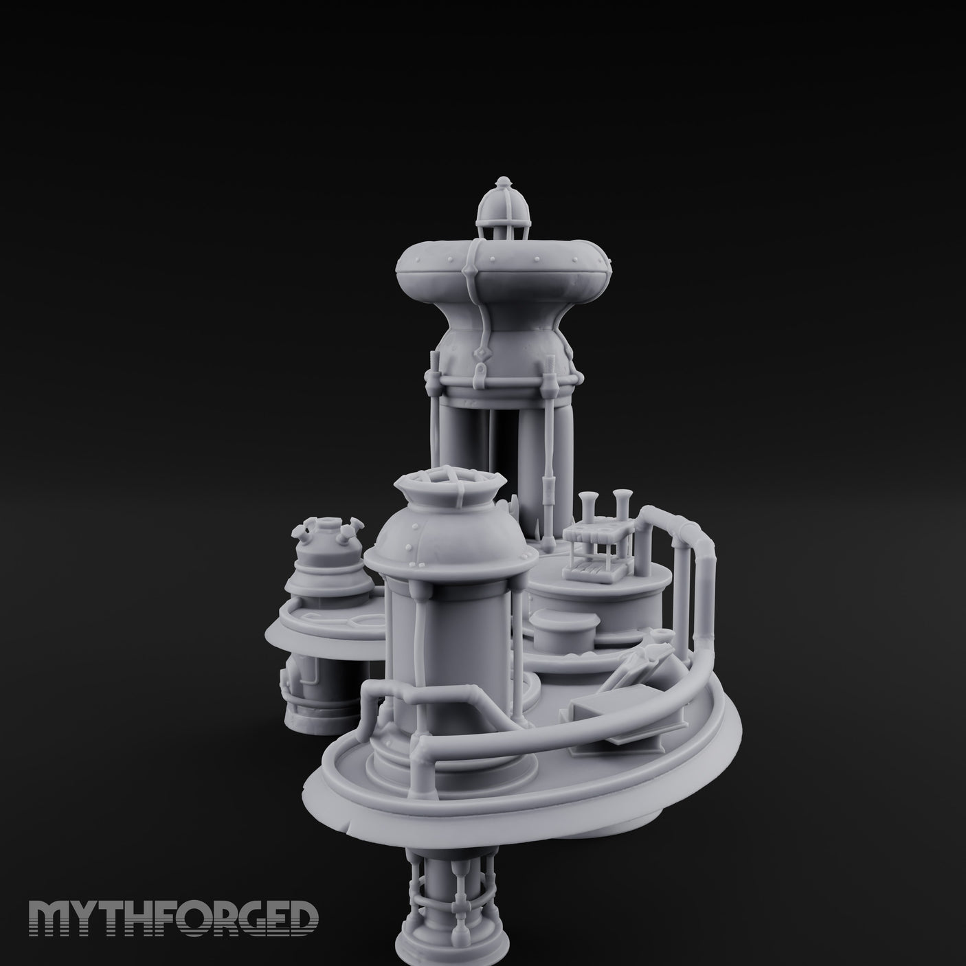 Tube-Connected Pressure-Domed Alchemist Workshop Console Miniature for Dungeons and Dragons, Pathfinder or other TTRPGs