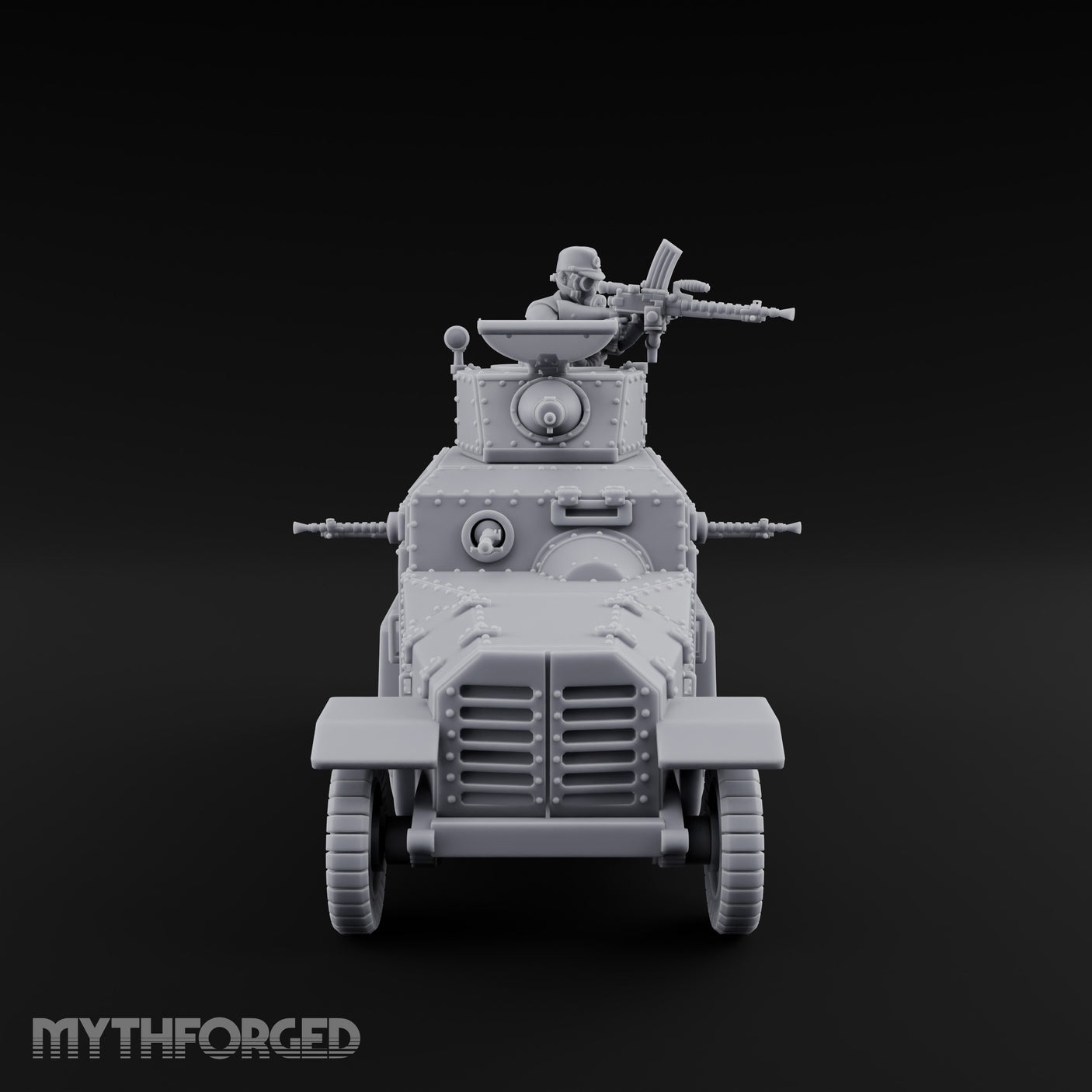 Turret Gunning Armoured Scout Car Miniature for Dungeons and Dragons, Pathfinder or other TTRPGs