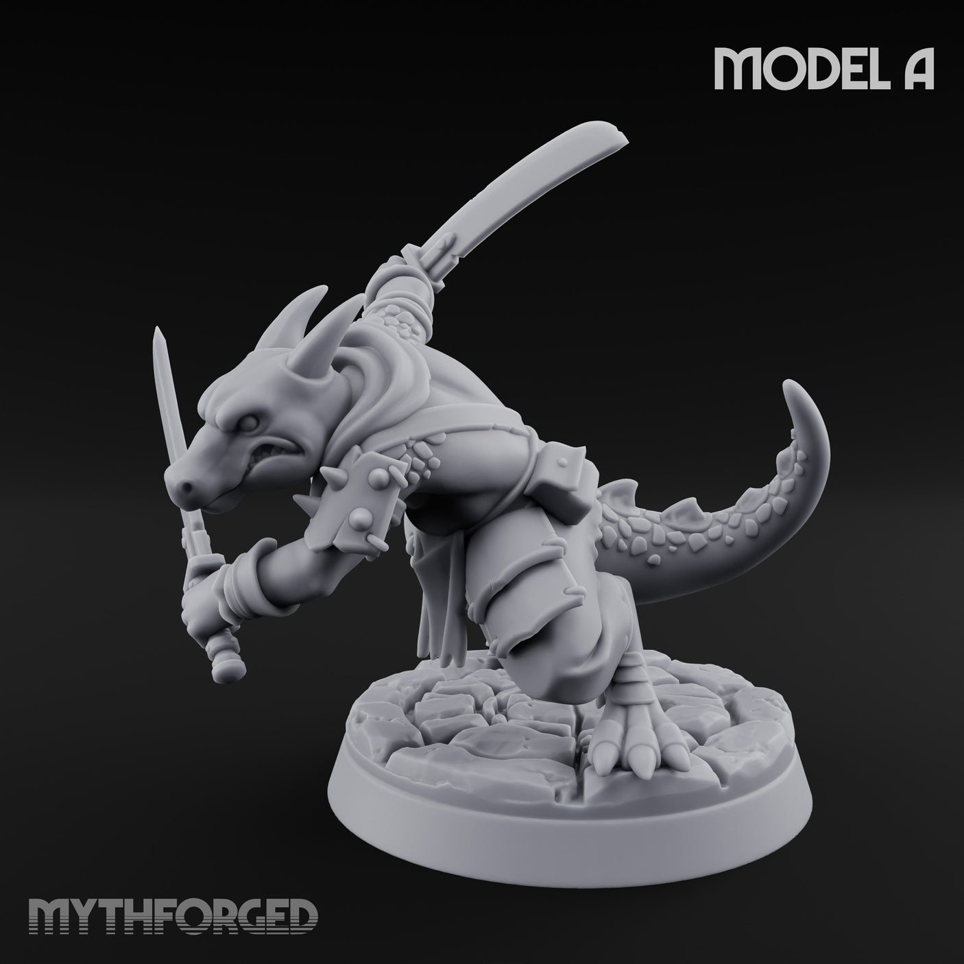 Twin Blade Slashing Kobold Assassin A Miniature for Dungeons and Dragons, Pathfinder or other TTRPGs