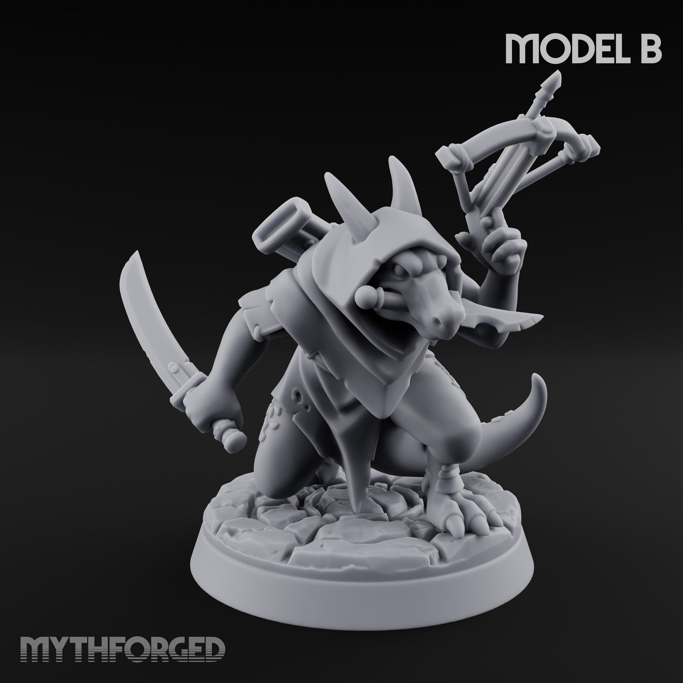 Twin Blade Slashing Kobold Assassin B Miniature for Dungeons and Dragons, Pathfinder or other TTRPGs