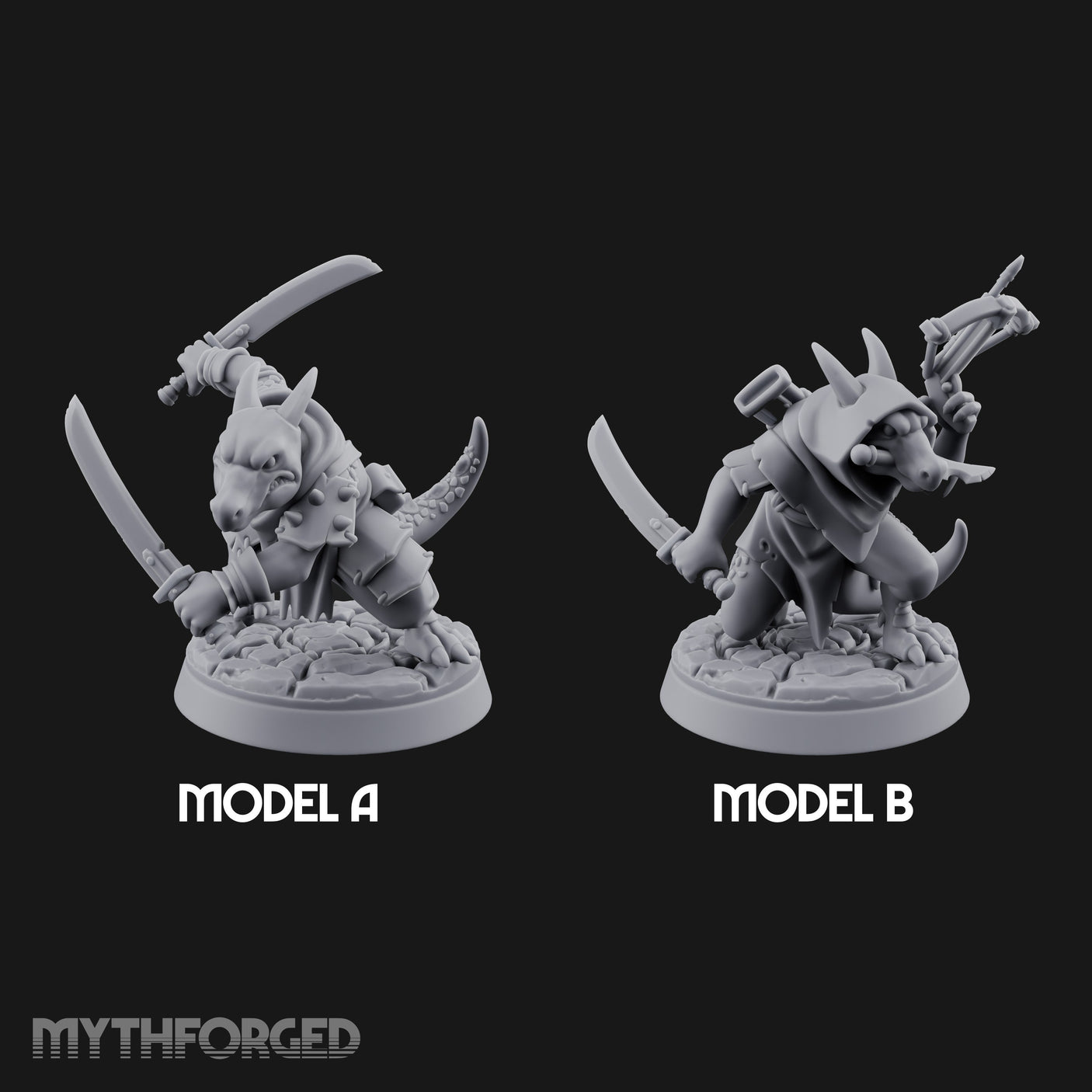 Twin Blade Slashing Kobold Assassins Miniature for Dungeons and Dragons, Pathfinder or other TTRPGs